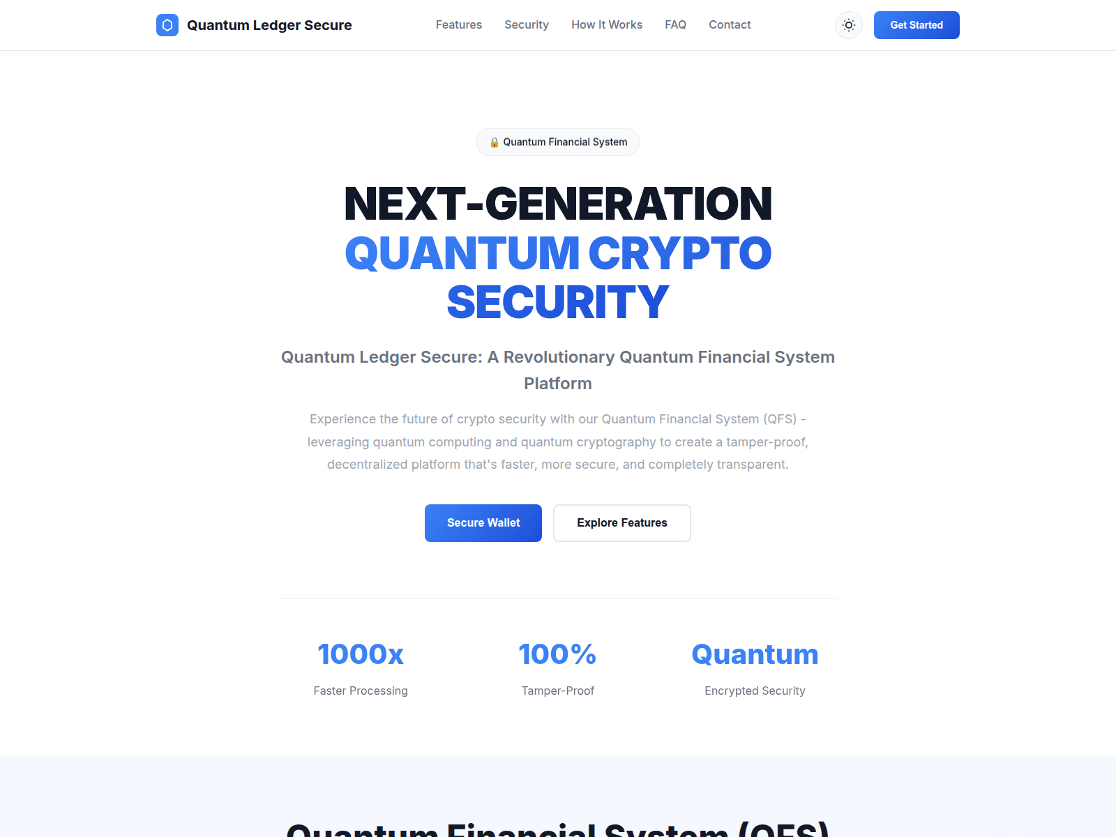 Screenshot of quantumledgersecure.com
