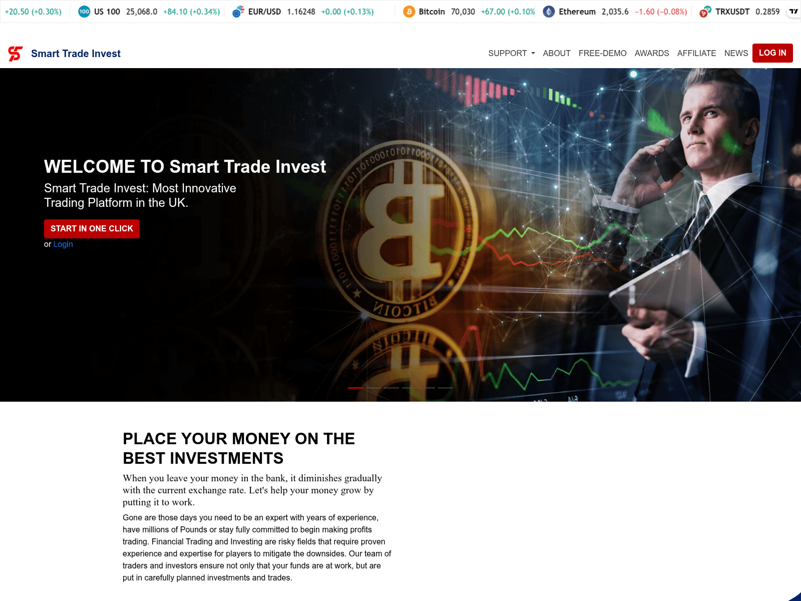 Screenshot of smarttradeinvest.com