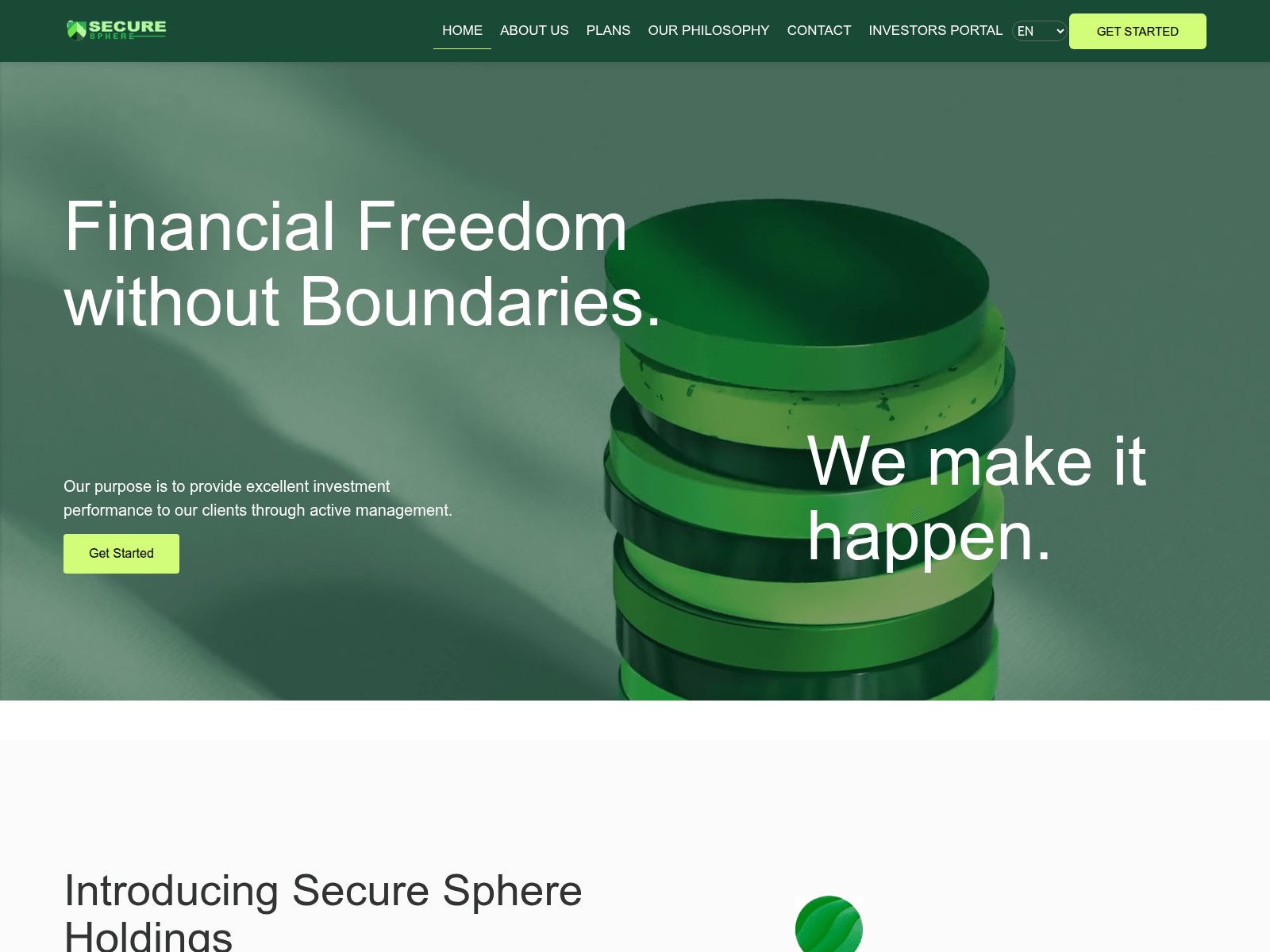 Screenshot of securesphereholdings.com