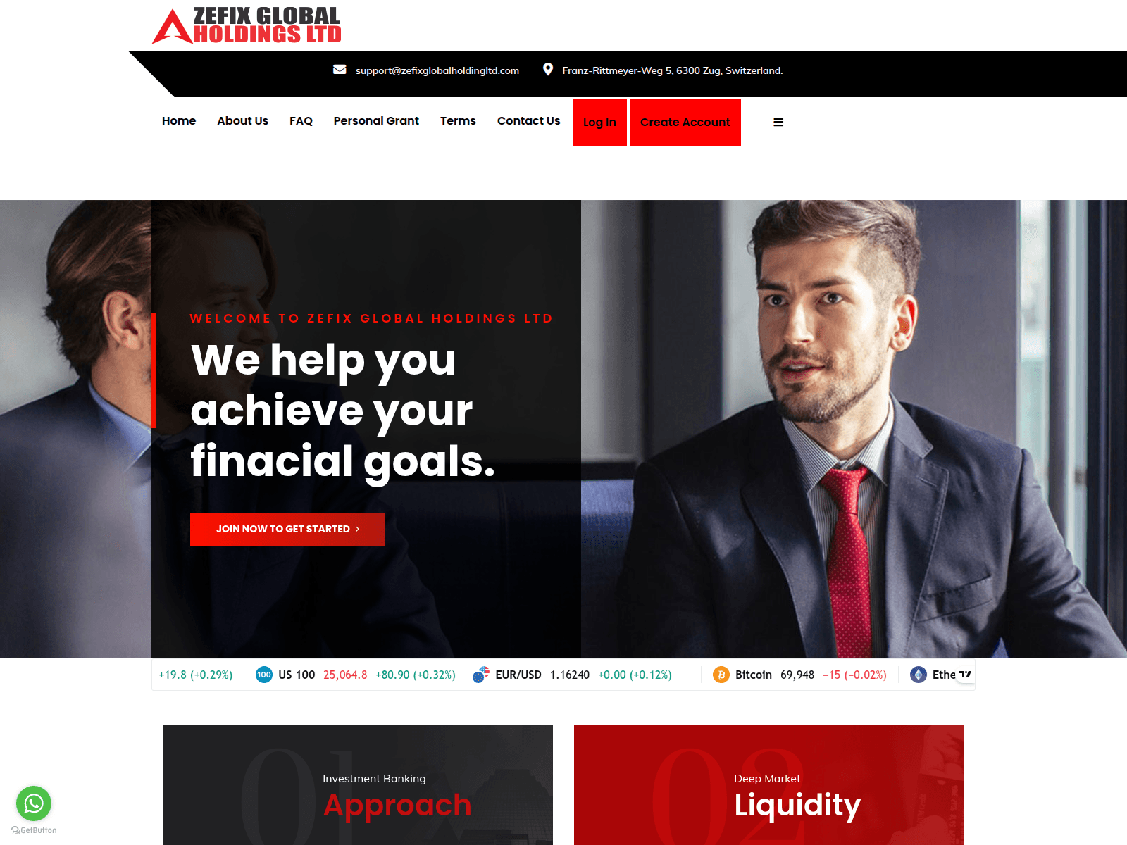 Screenshot of zefixglobalholdingltd.com