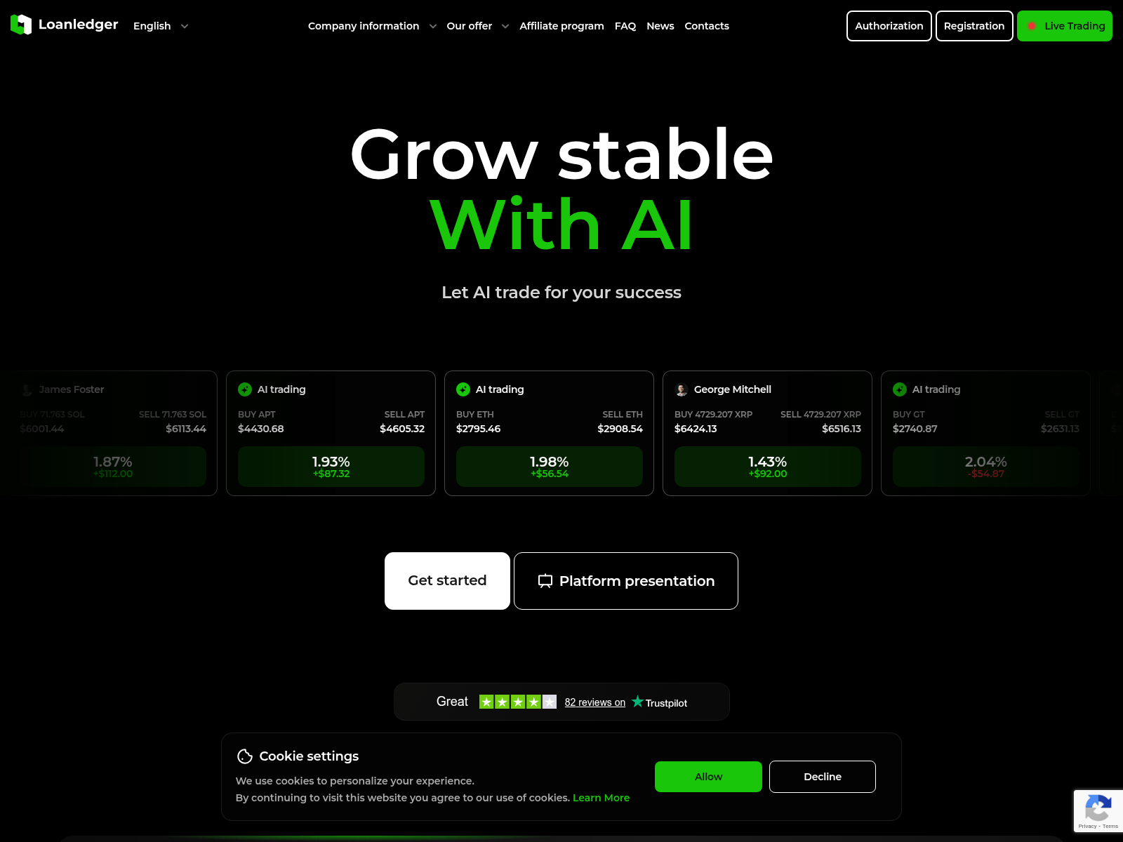 Screenshot of loanledger.net