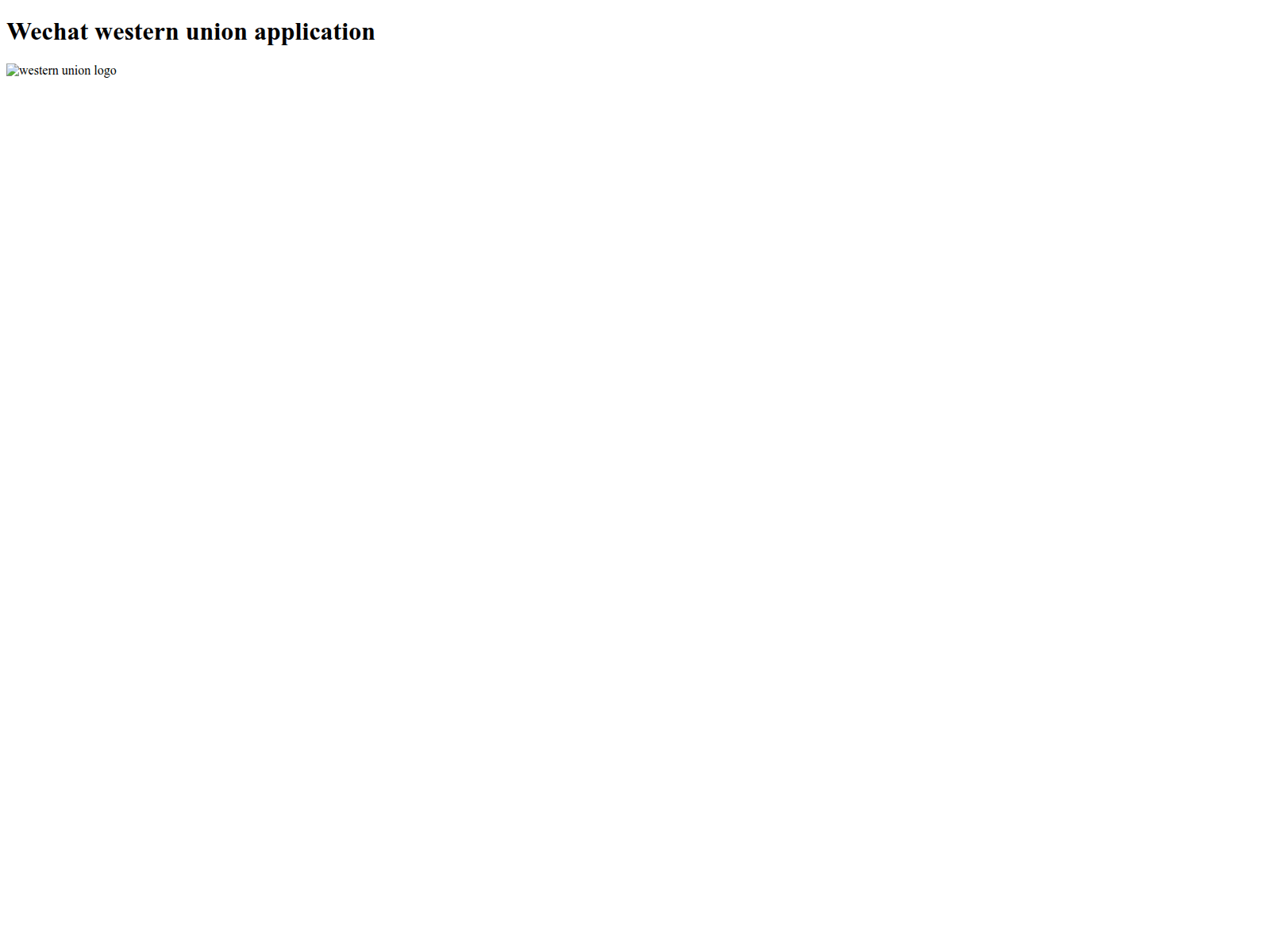 Screenshot of wechath5-nonprod.westernunion.cloud