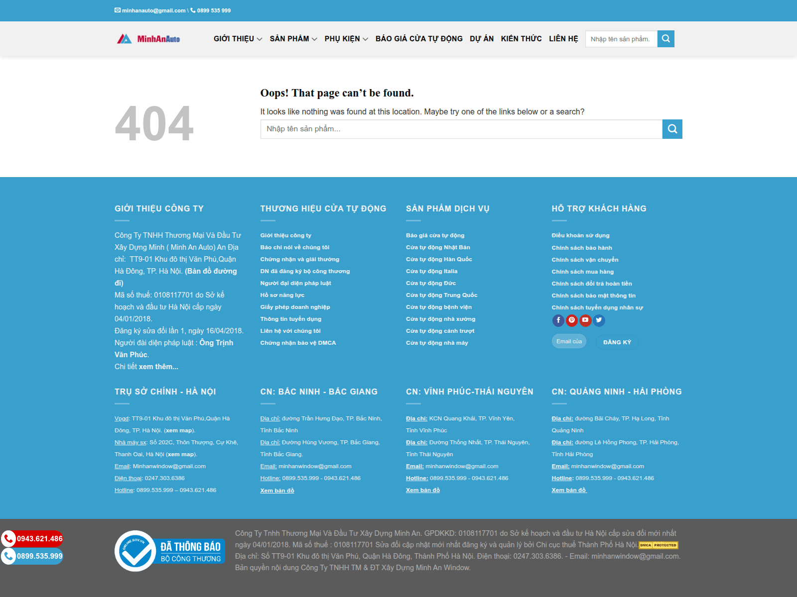 Screenshot of minhanauto.com