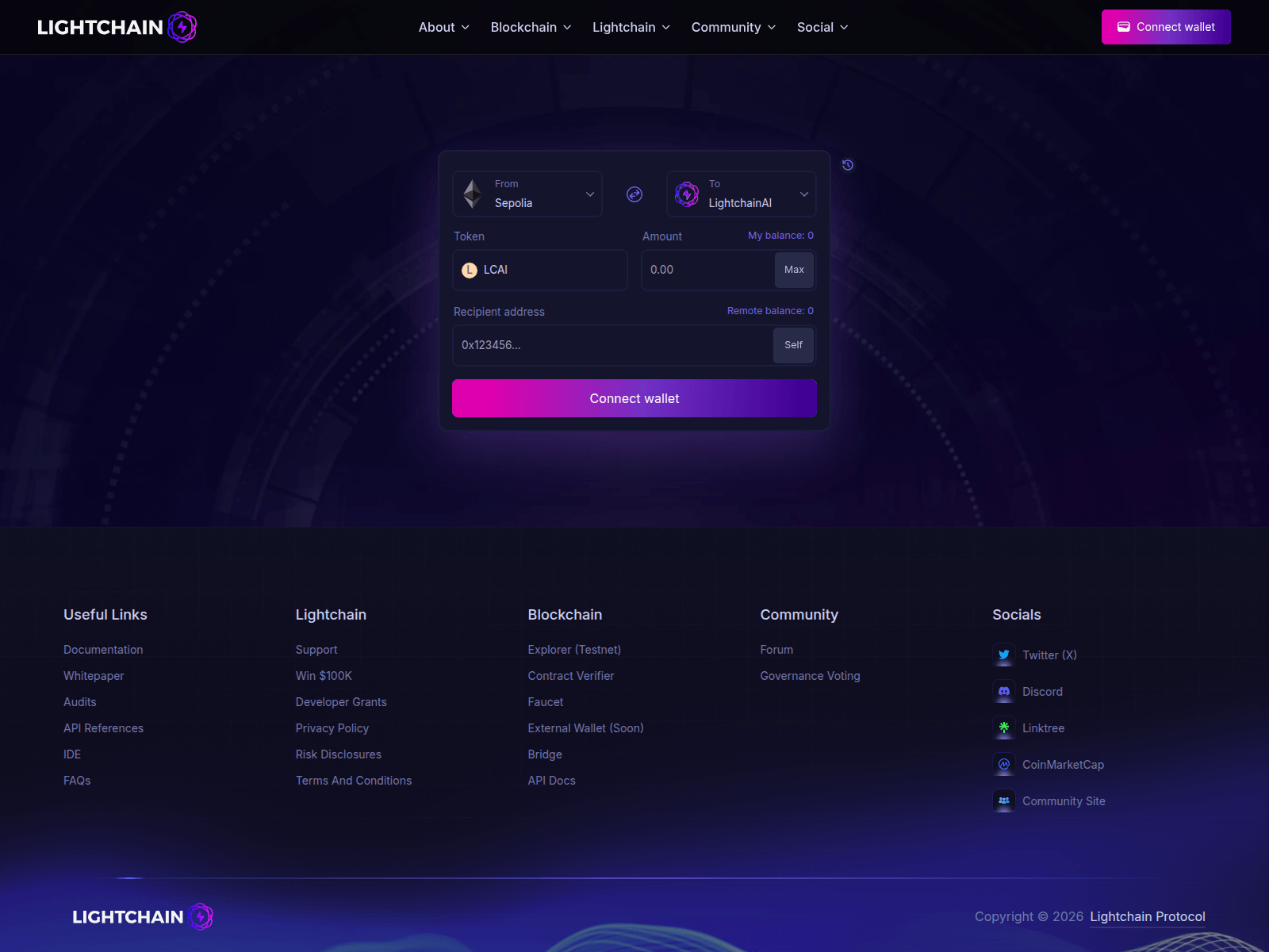 Screenshot of lightchain.ai