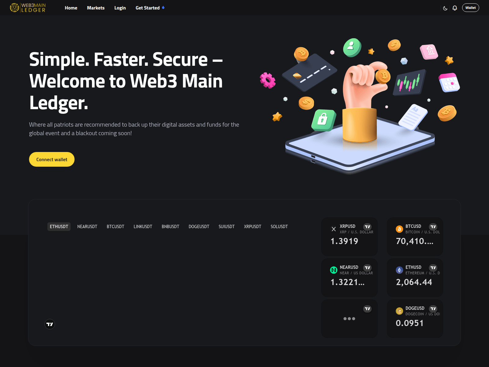 Screenshot of web3mainledger.com