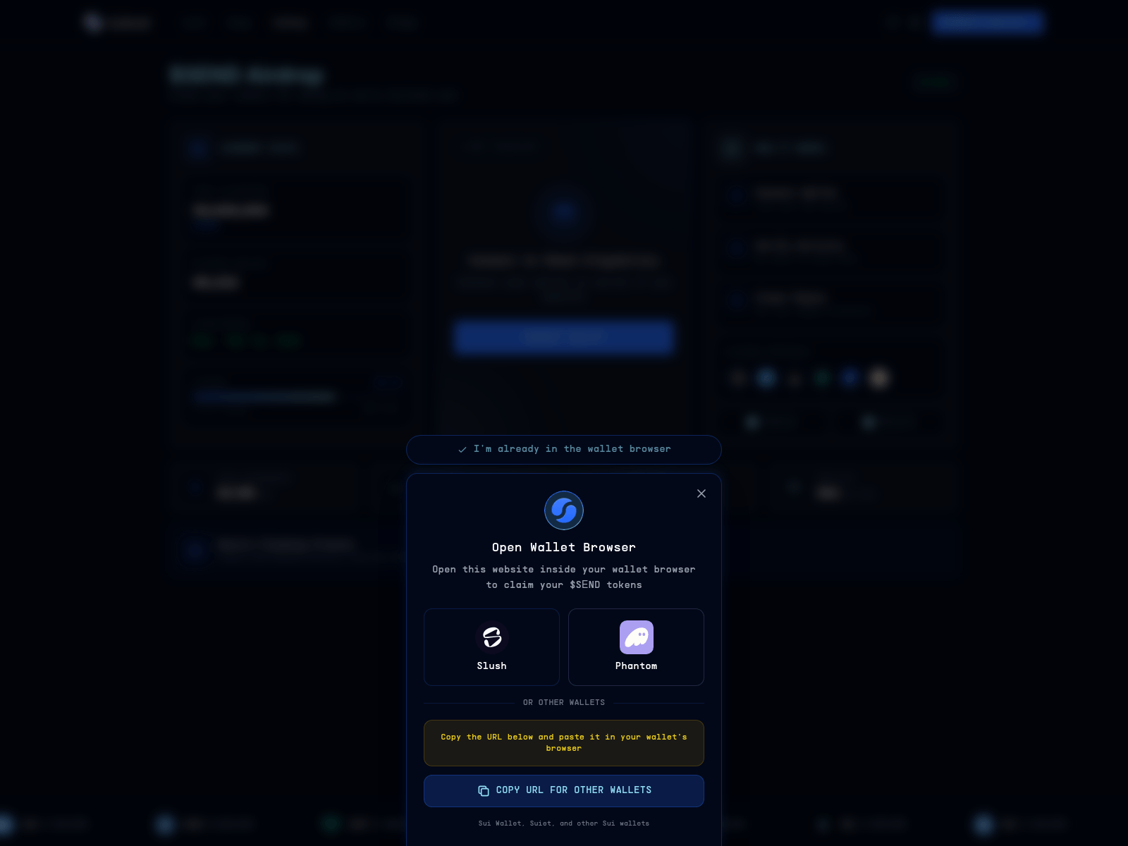 Screenshot of eligible-suilend.ws