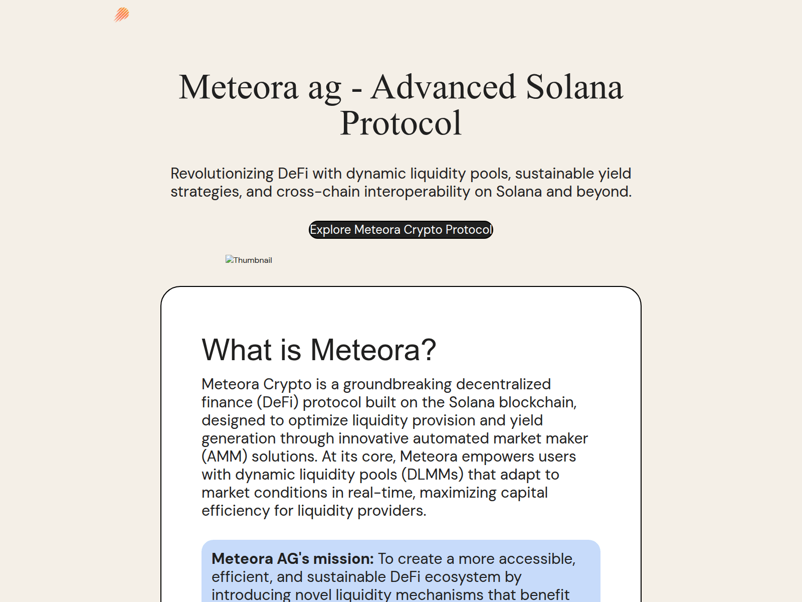 Screenshot of meteora-app.org