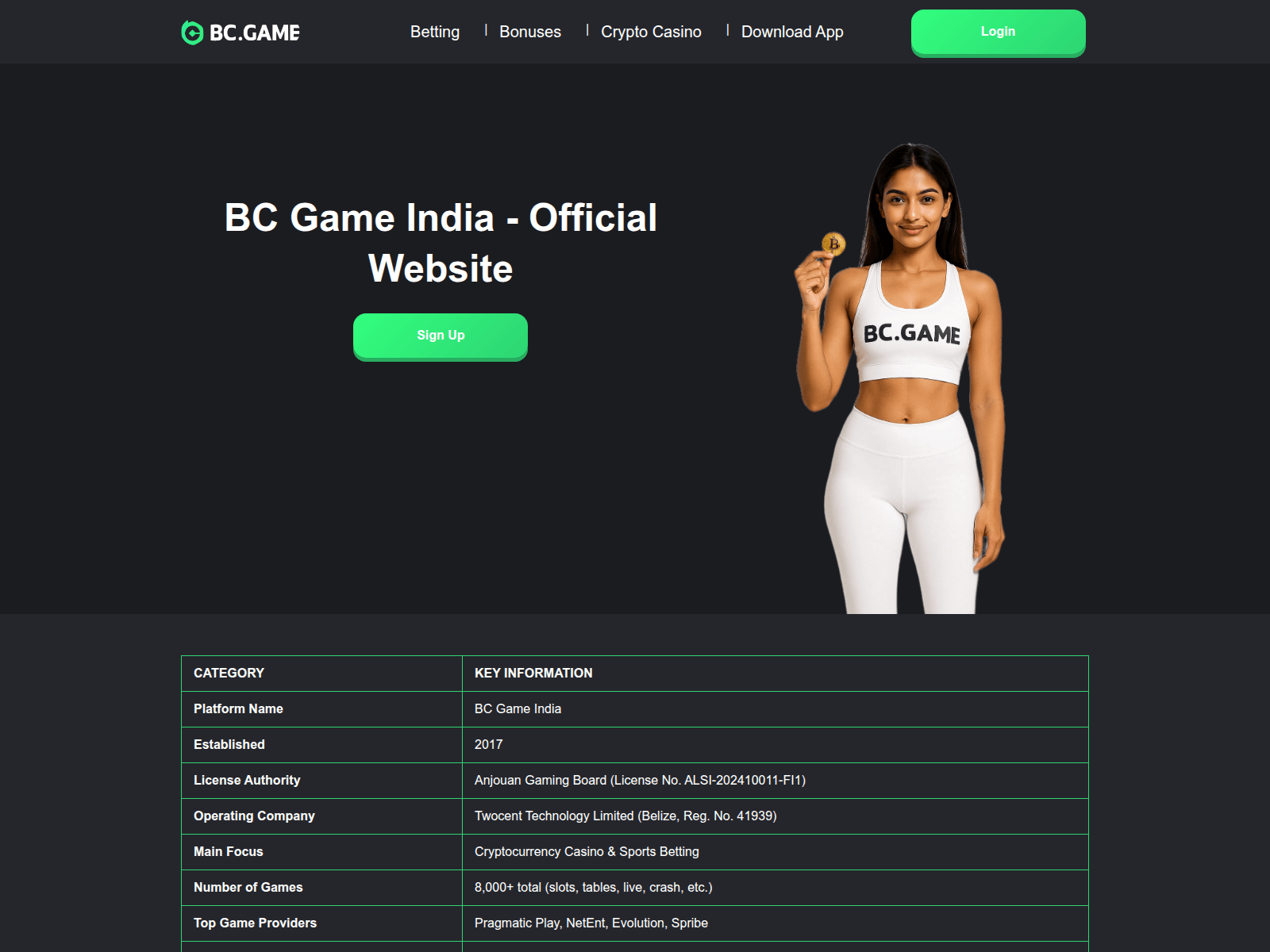 Screenshot of bcgameindiaofficial.com