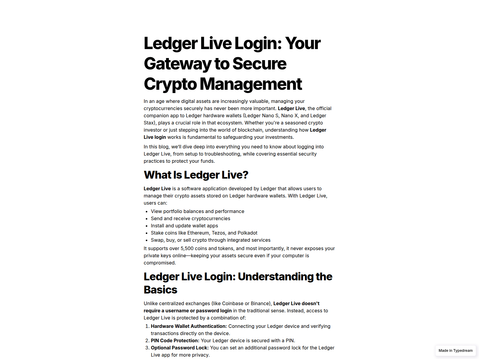 Screenshot of support-legderlive-us--learn.typedream.app