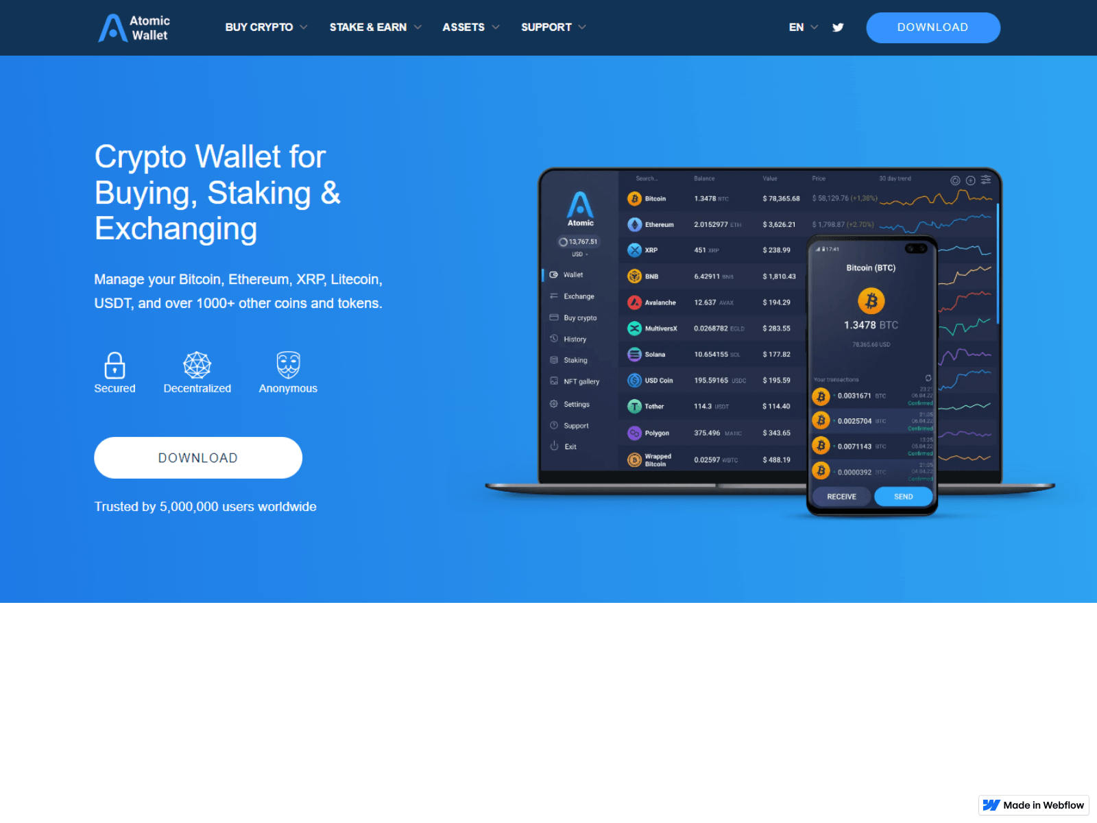 Screenshot of wallethh--atomicc.webflow.io