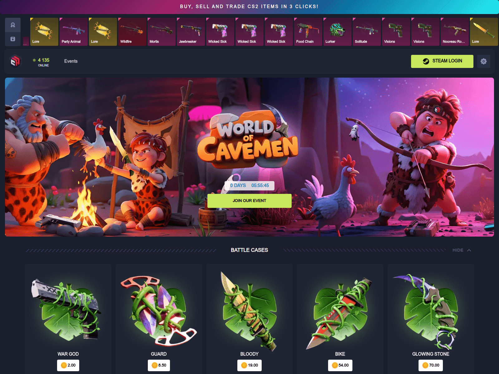 Screenshot of cs2hug.com