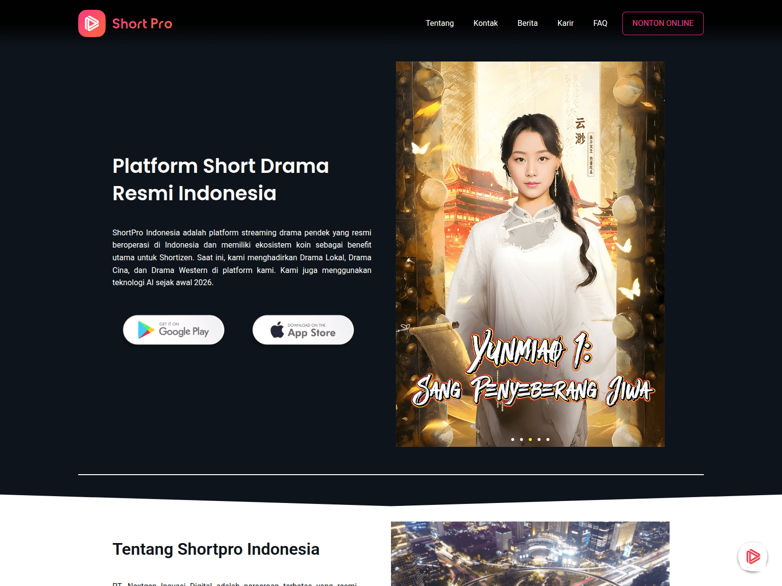 Screenshot of shortpro.co.id