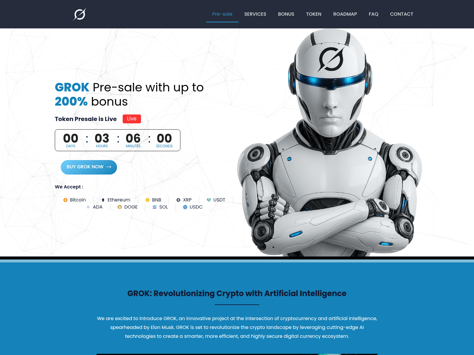 Screenshot of grok-ainetwork.org