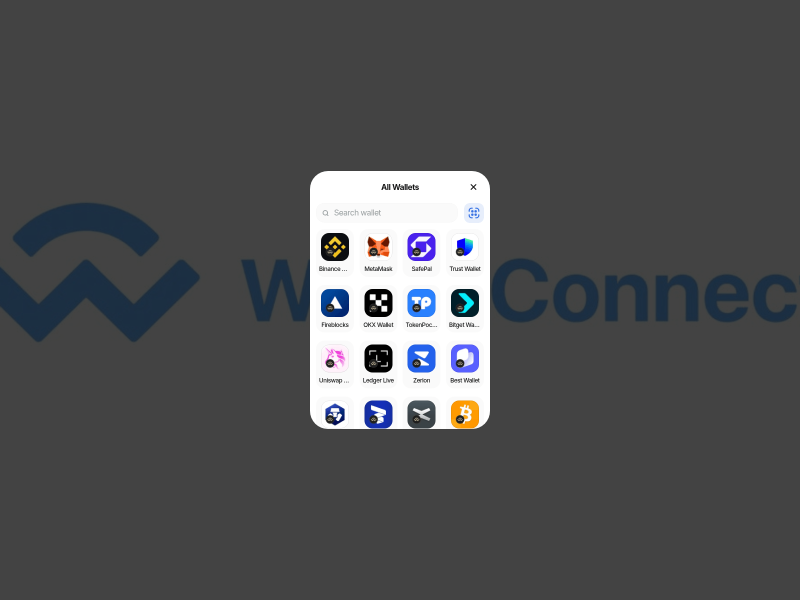 Screenshot of connectwallet.live