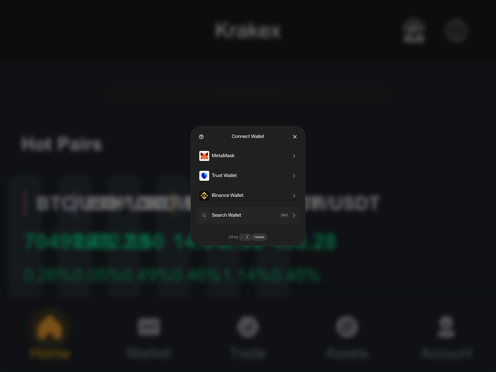 Screenshot of krakex.cc