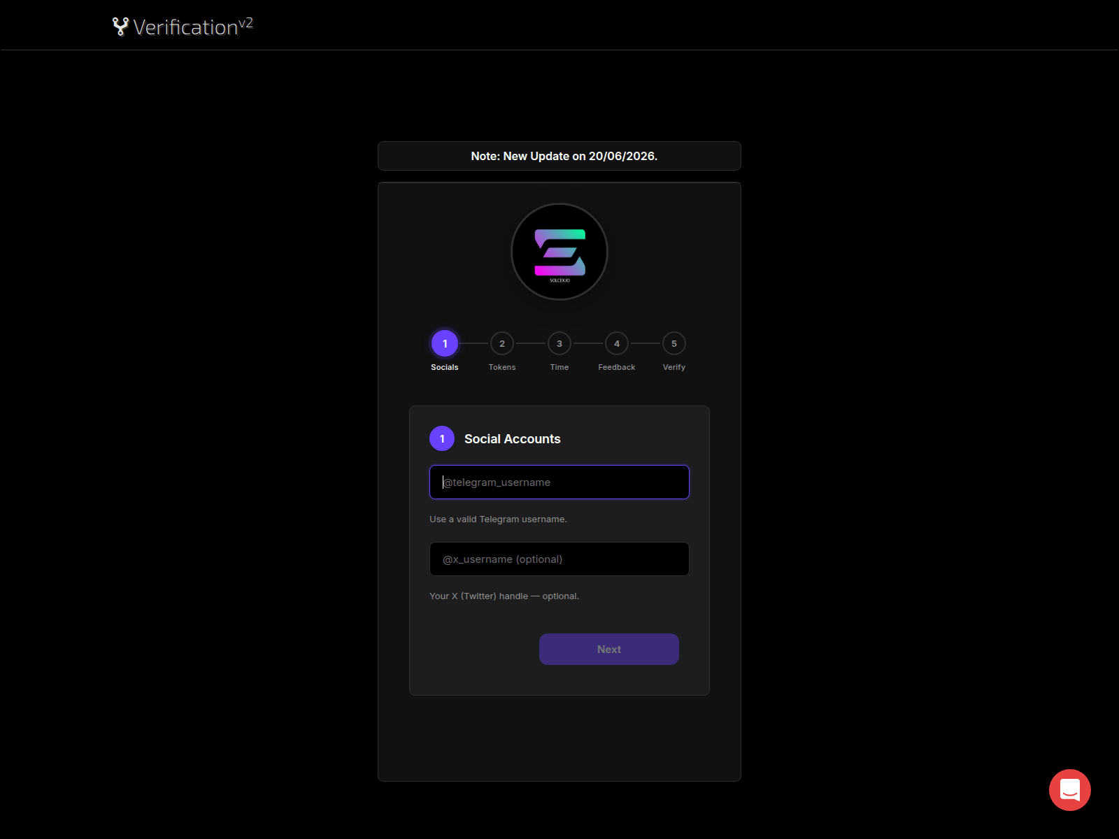 Screenshot of www.verificationsolcex.com
