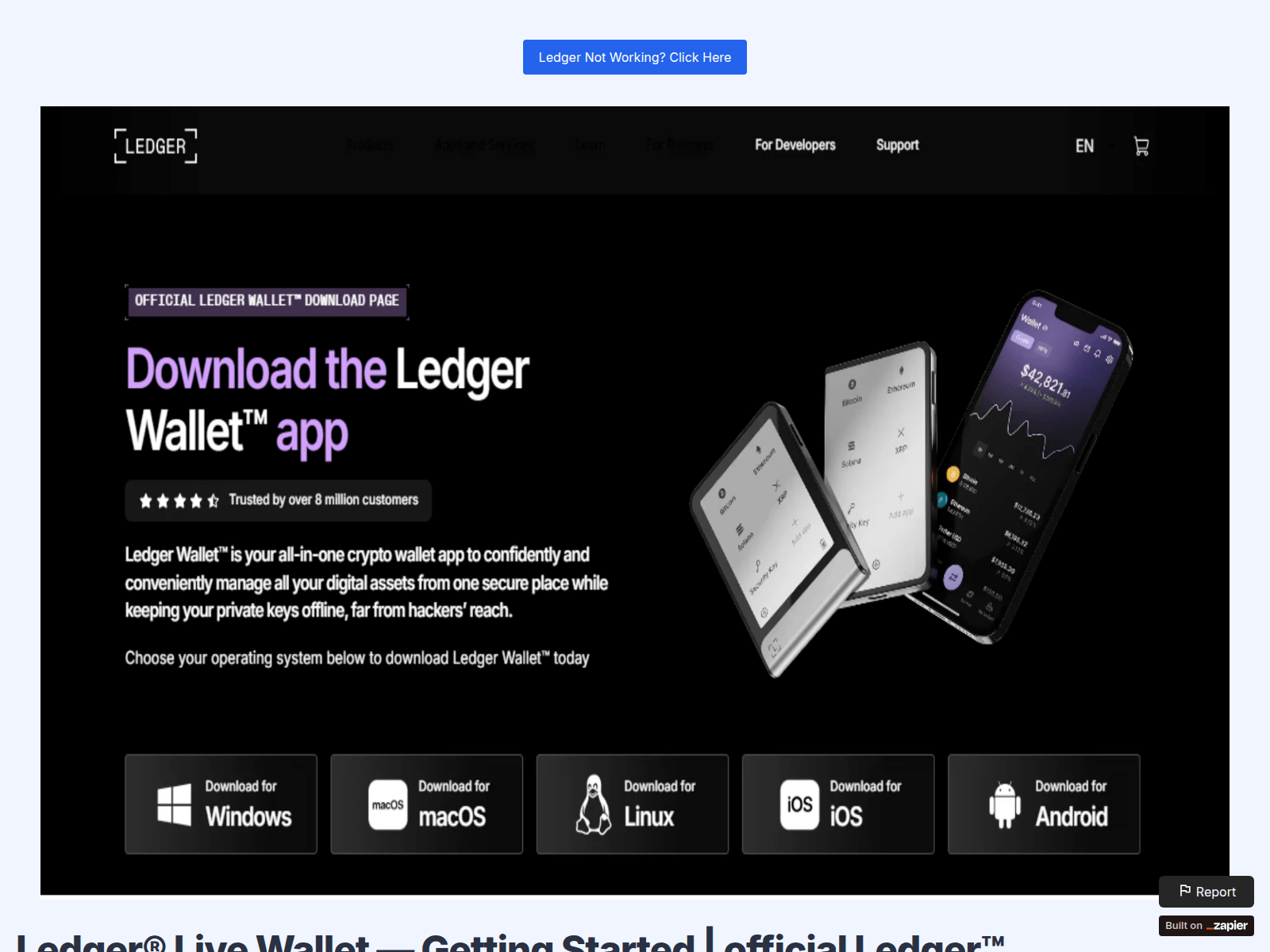 Screenshot of walet-live.zapier.app
