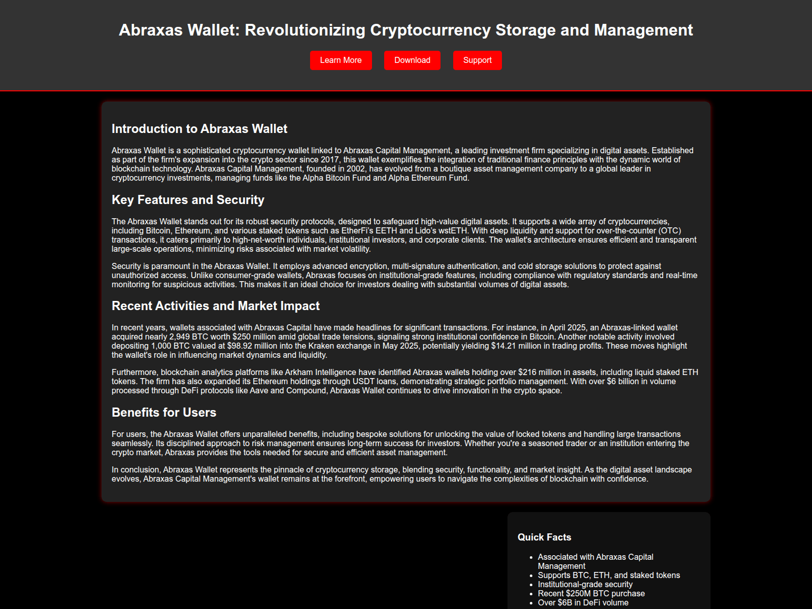 Screenshot of sso-abraxas-wallet-hub.pages.dev
