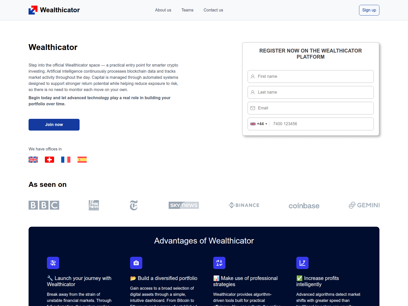 Forensic screenshot of wealthicator.top
