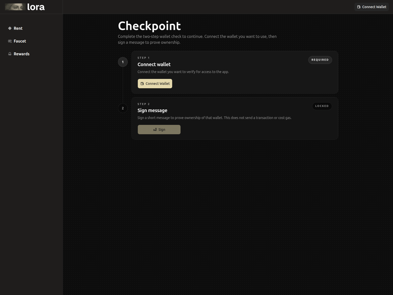 Screenshot of testnet.lora-finance.lat