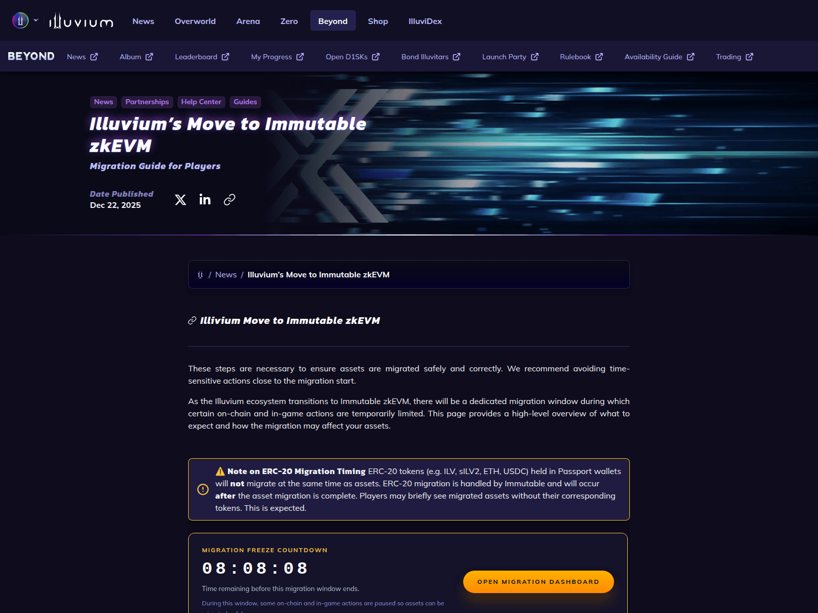 Screenshot of migration.zkevm.app
