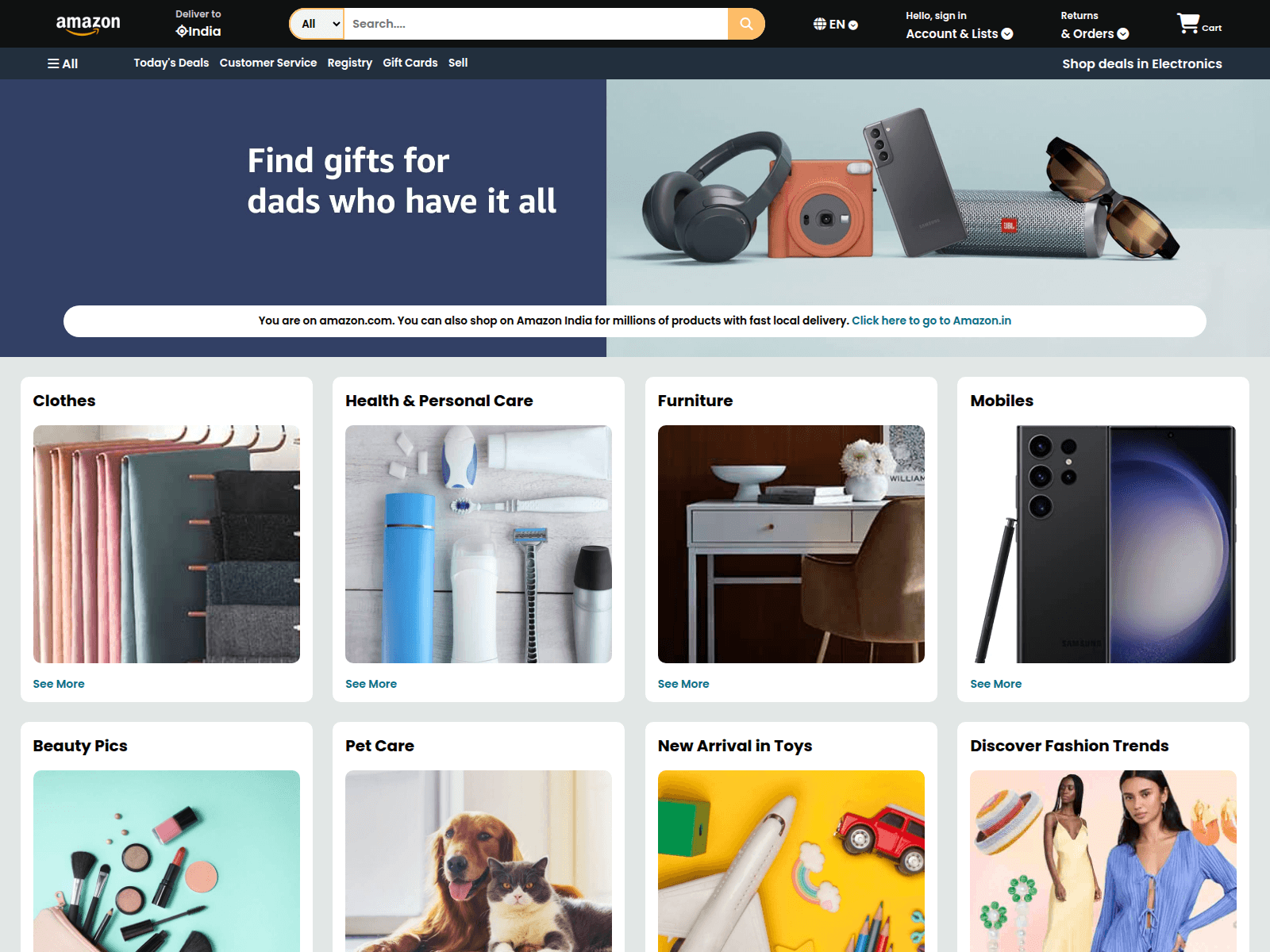 Screenshot of amazonclone-steel-two.vercel.app