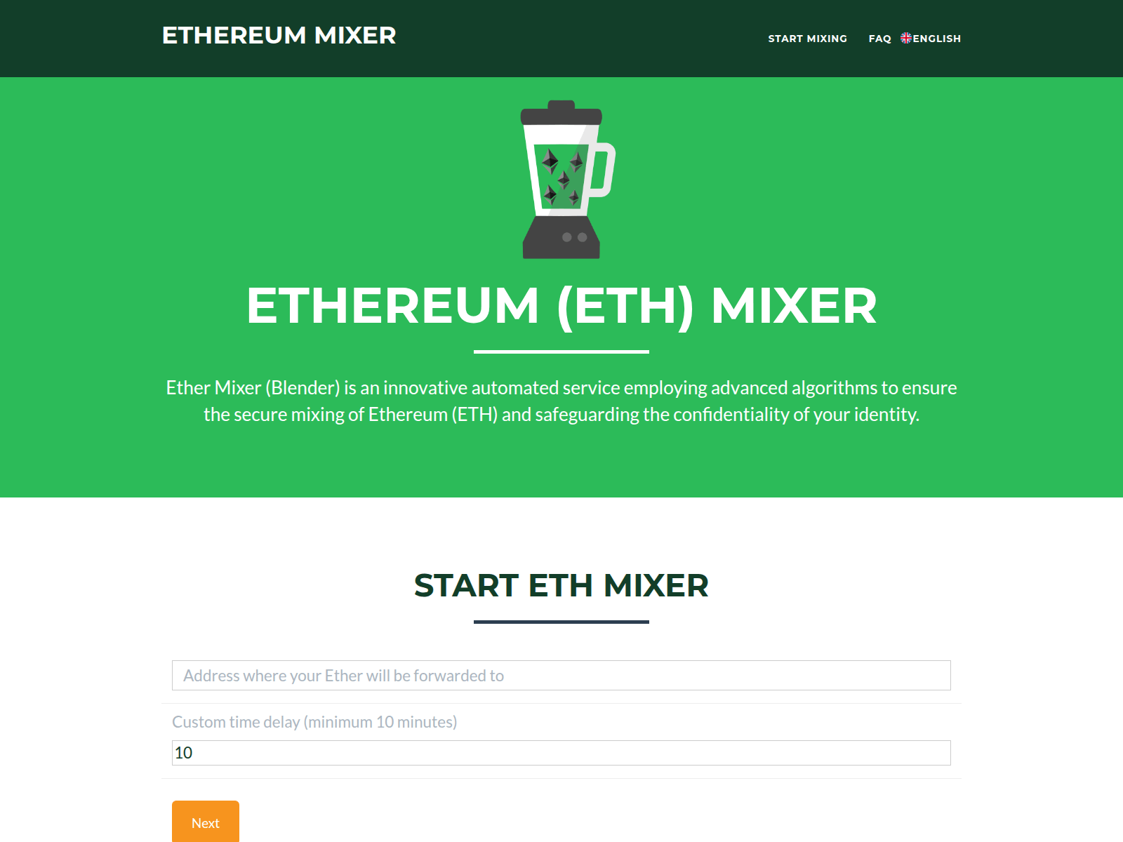 Screenshot of ethmix.io