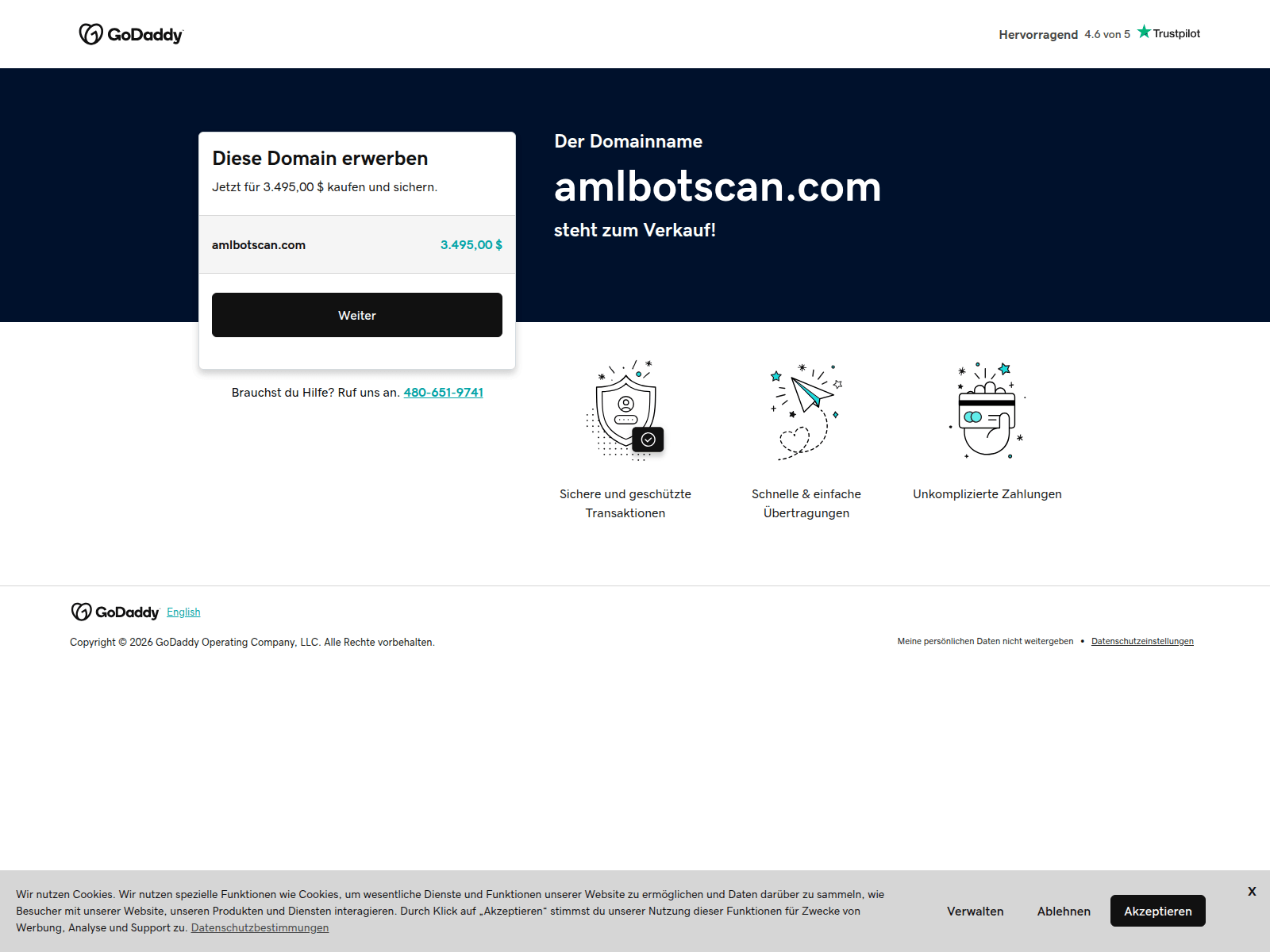 Screenshot of amlbotscan.com