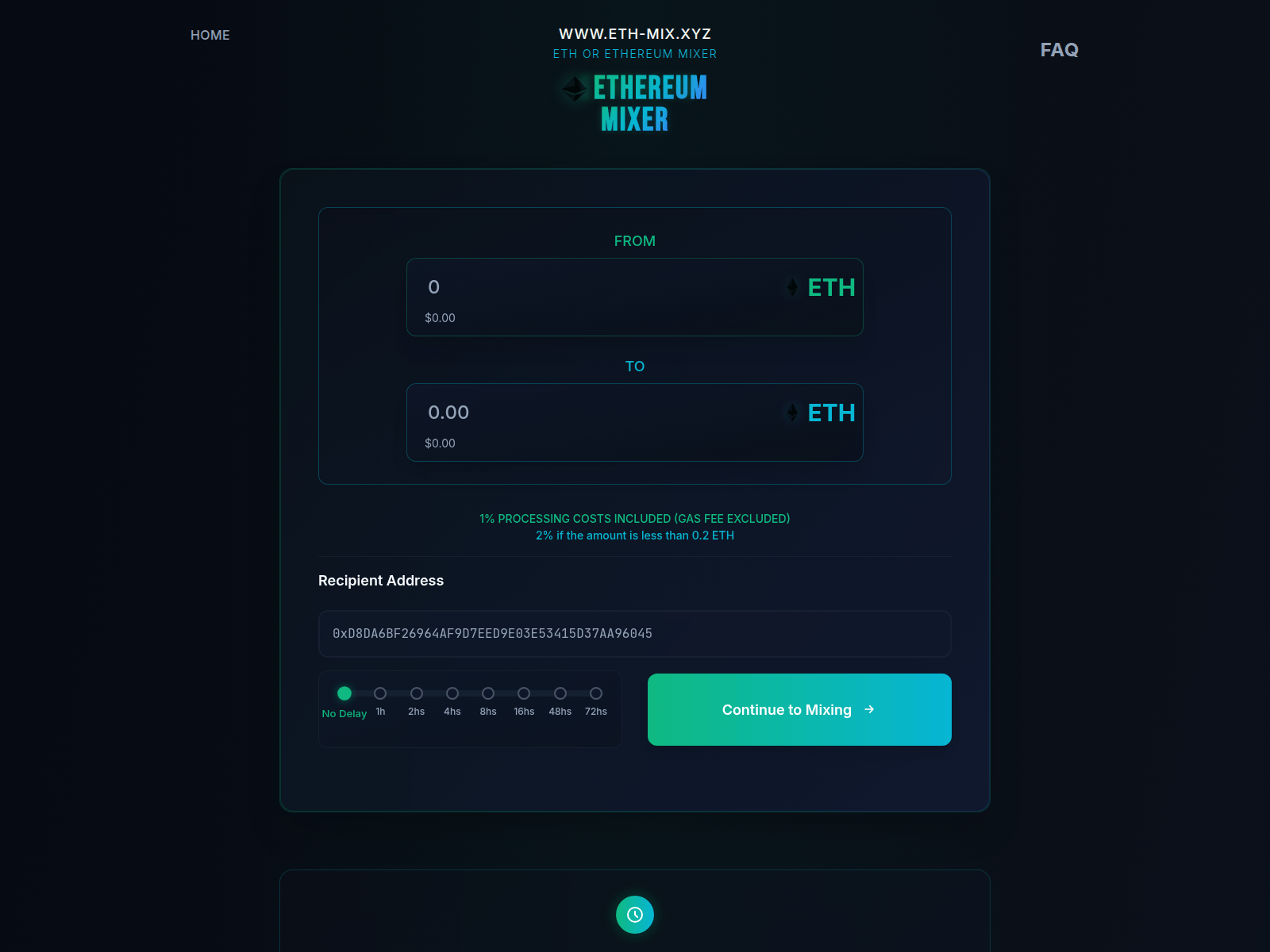 Screenshot of www.eth-mix.xyz