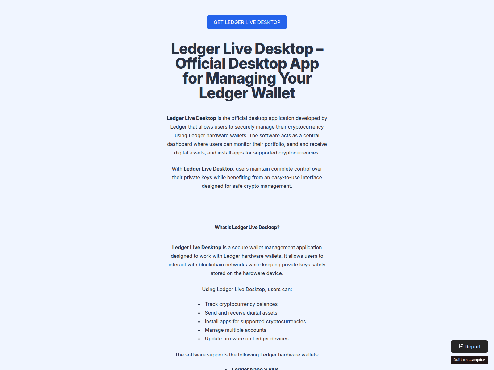 Screenshot of get-ledgr.zapier.app