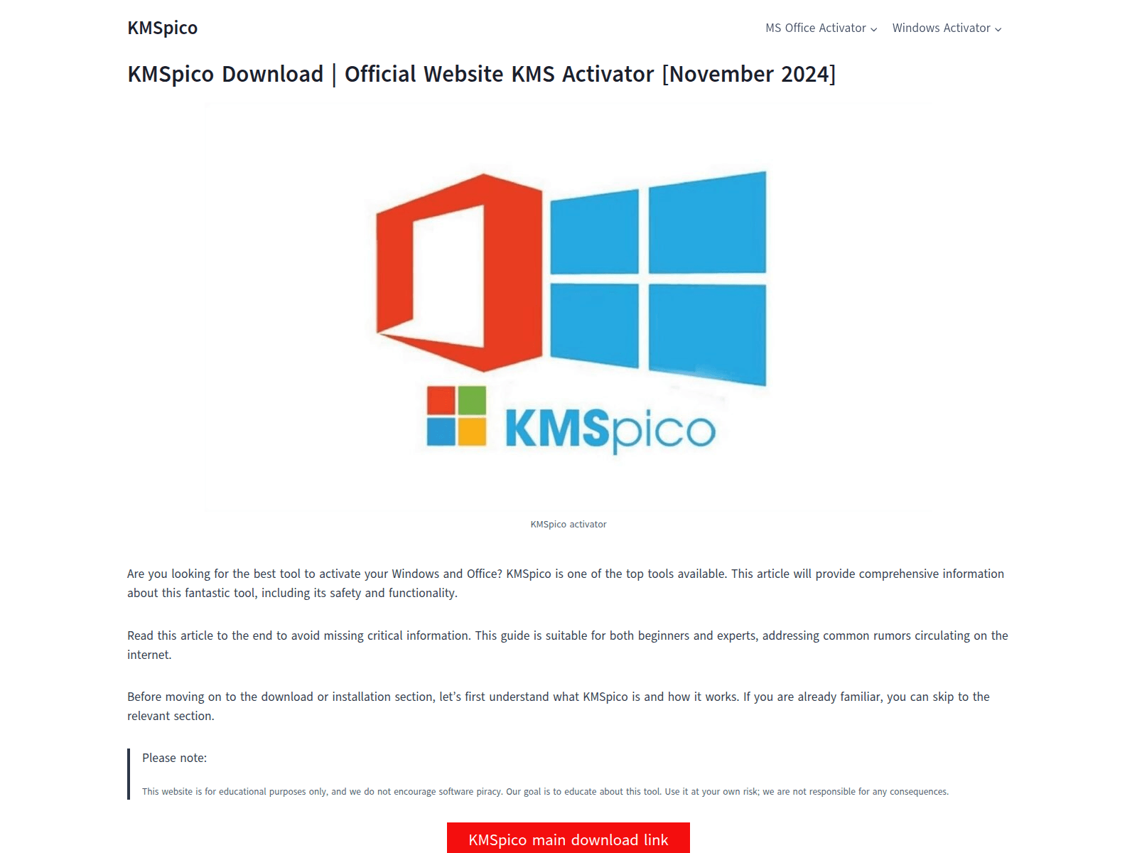 Forensic screenshot of kmspico-official.org