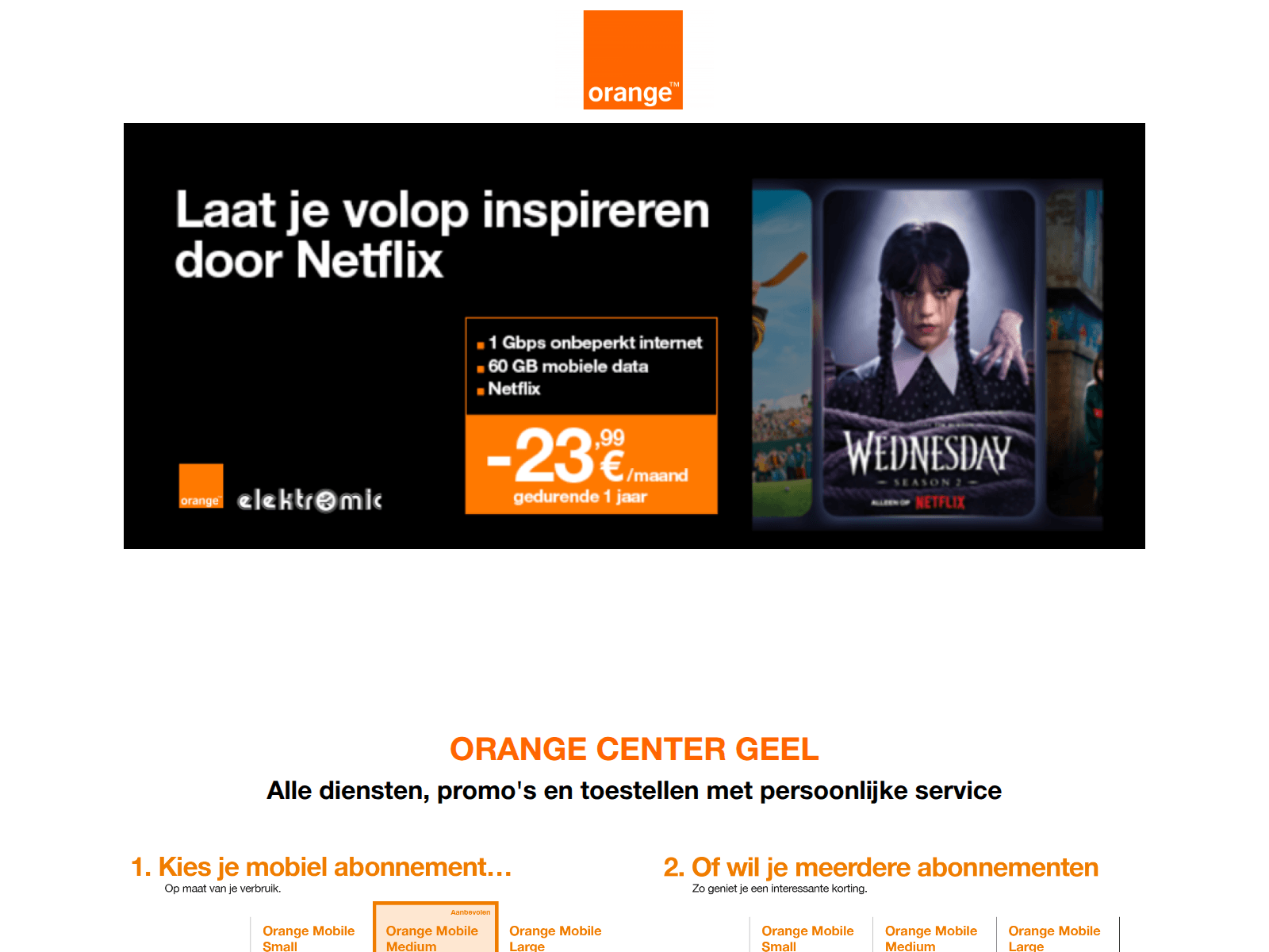 Screenshot of orangecentergeel.be
