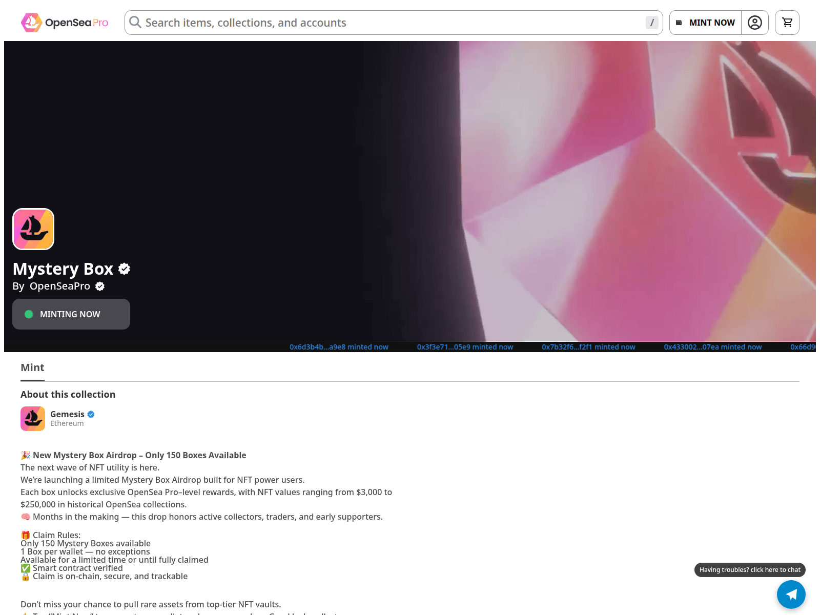 Screenshot of opensessionmints02.vercel.app