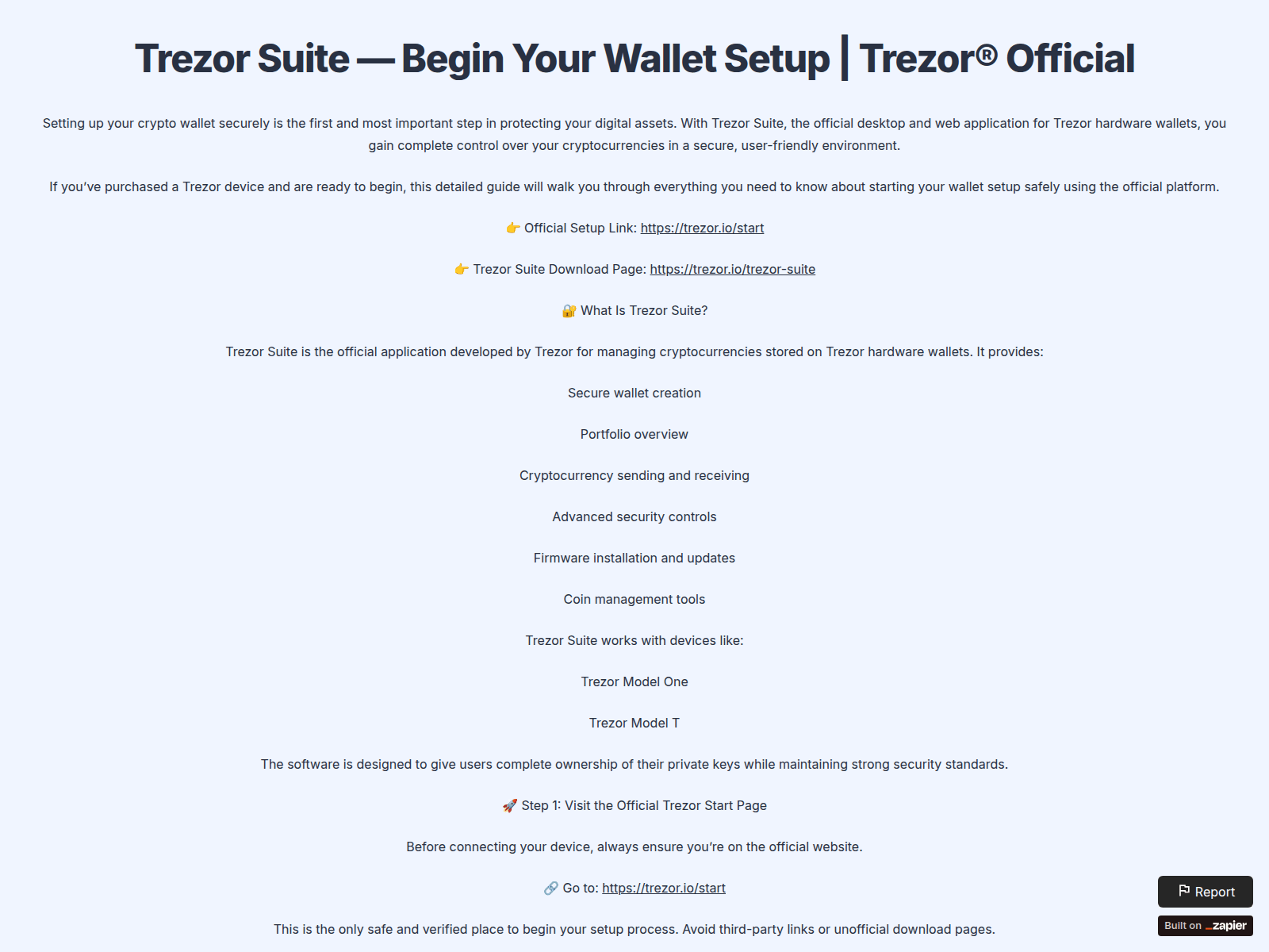 Screenshot of setup-suitetrzr.zapier.app