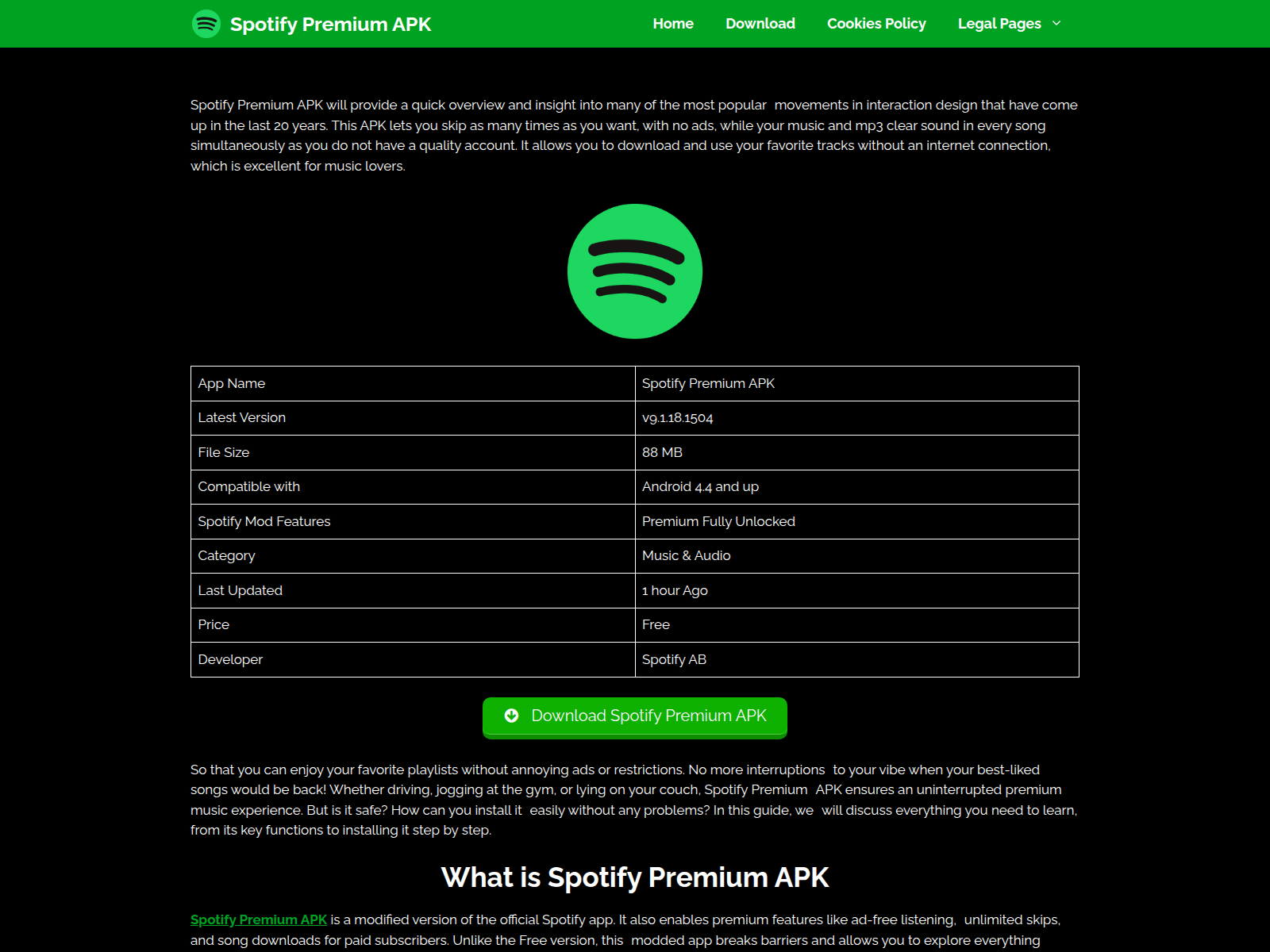Forensic screenshot of spotifypremium.icu