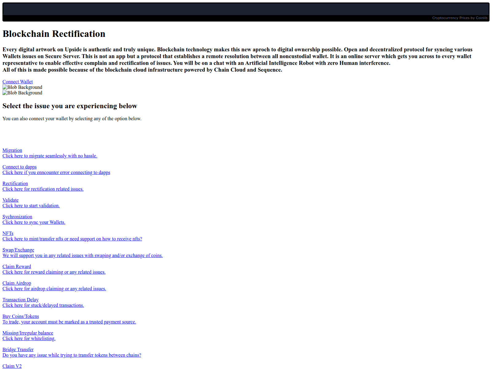 Screenshot of dappfix-mainnet.pages.dev
