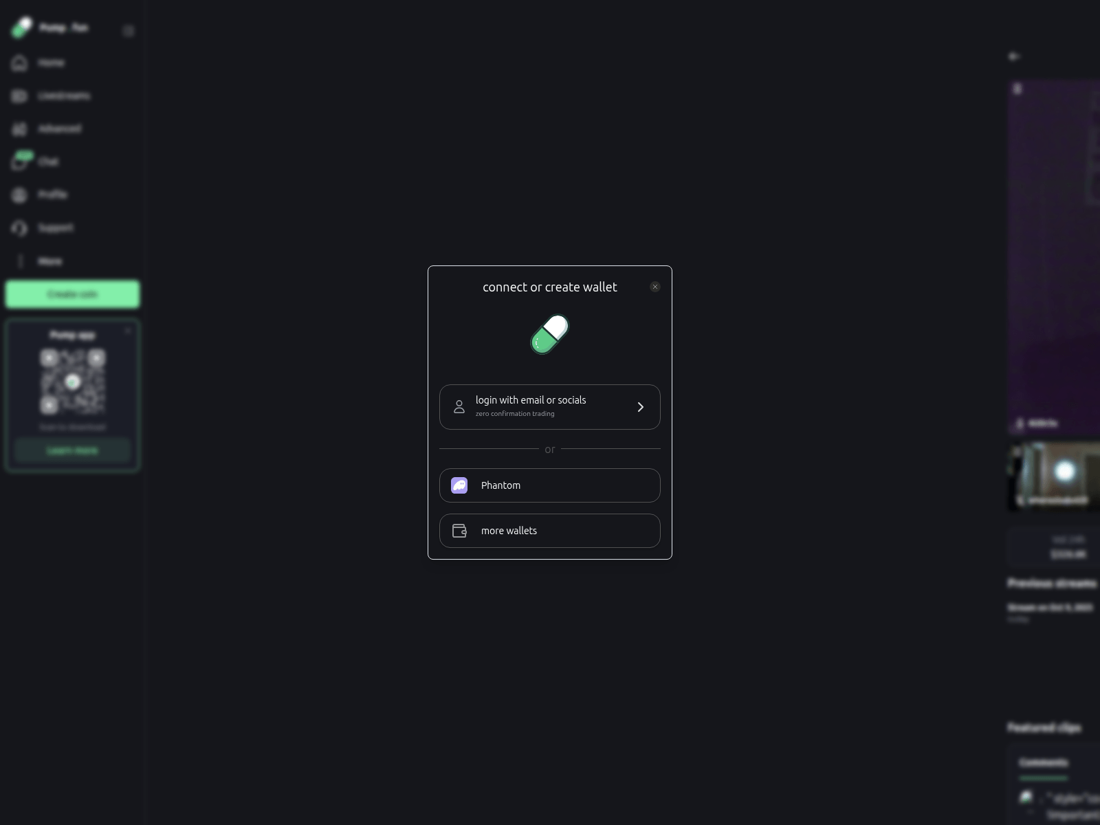 Screenshot of pump.fun-stream.chat