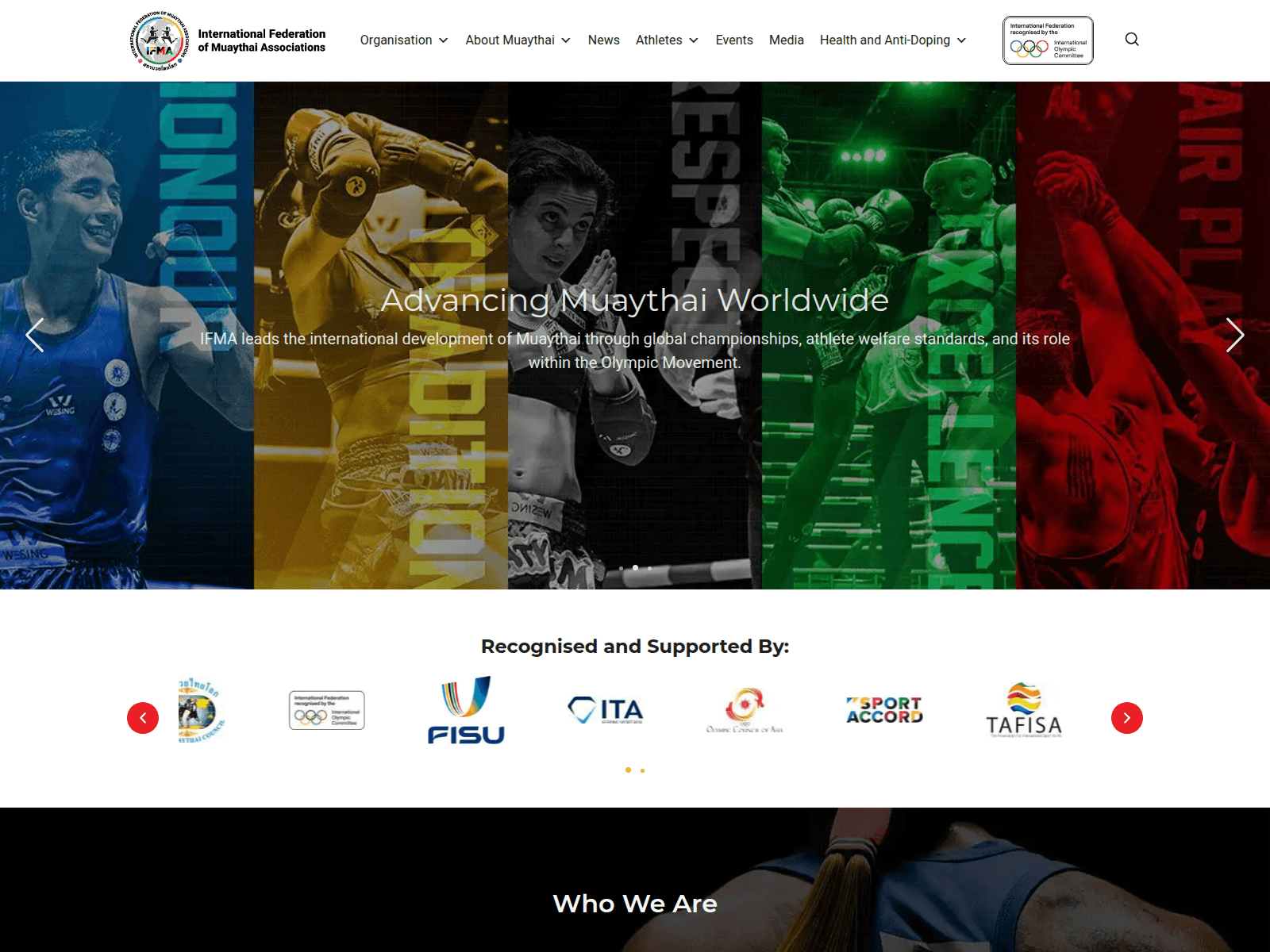Screenshot of muaythai.sport