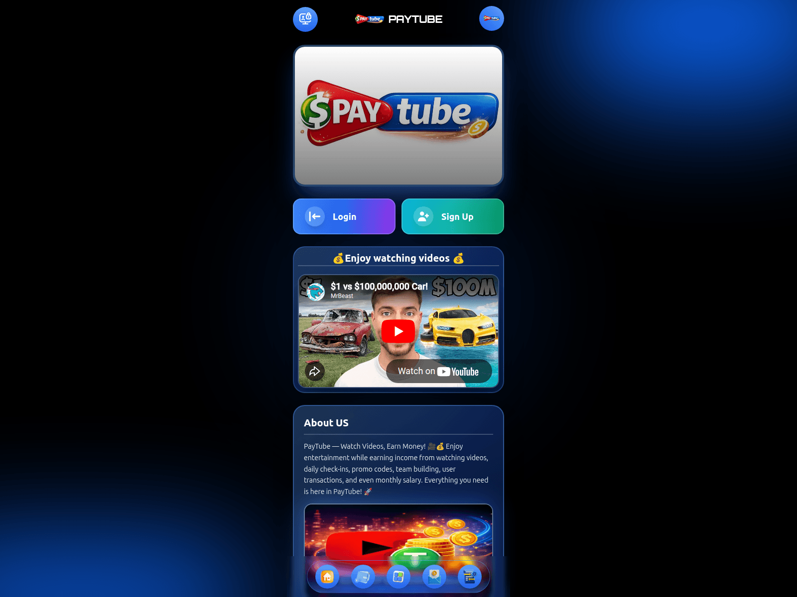 Screenshot of paytube.app