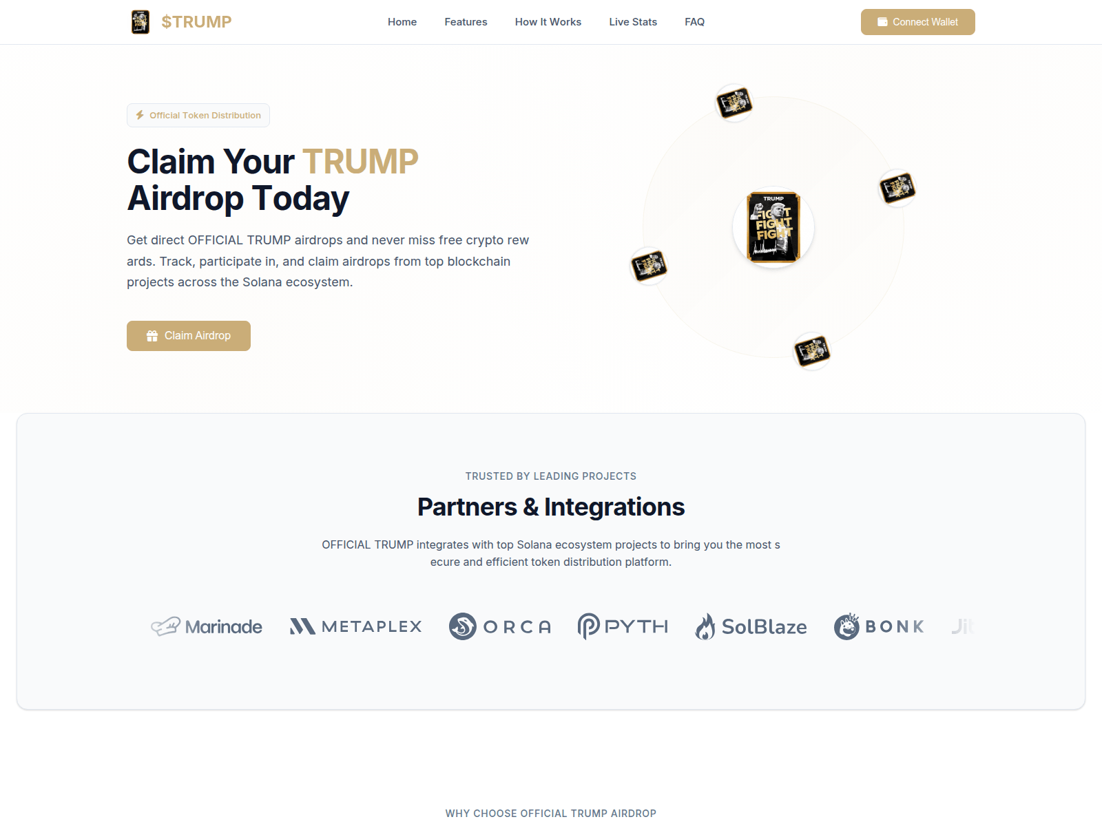 Screenshot of trumpmemedrops.xyz
