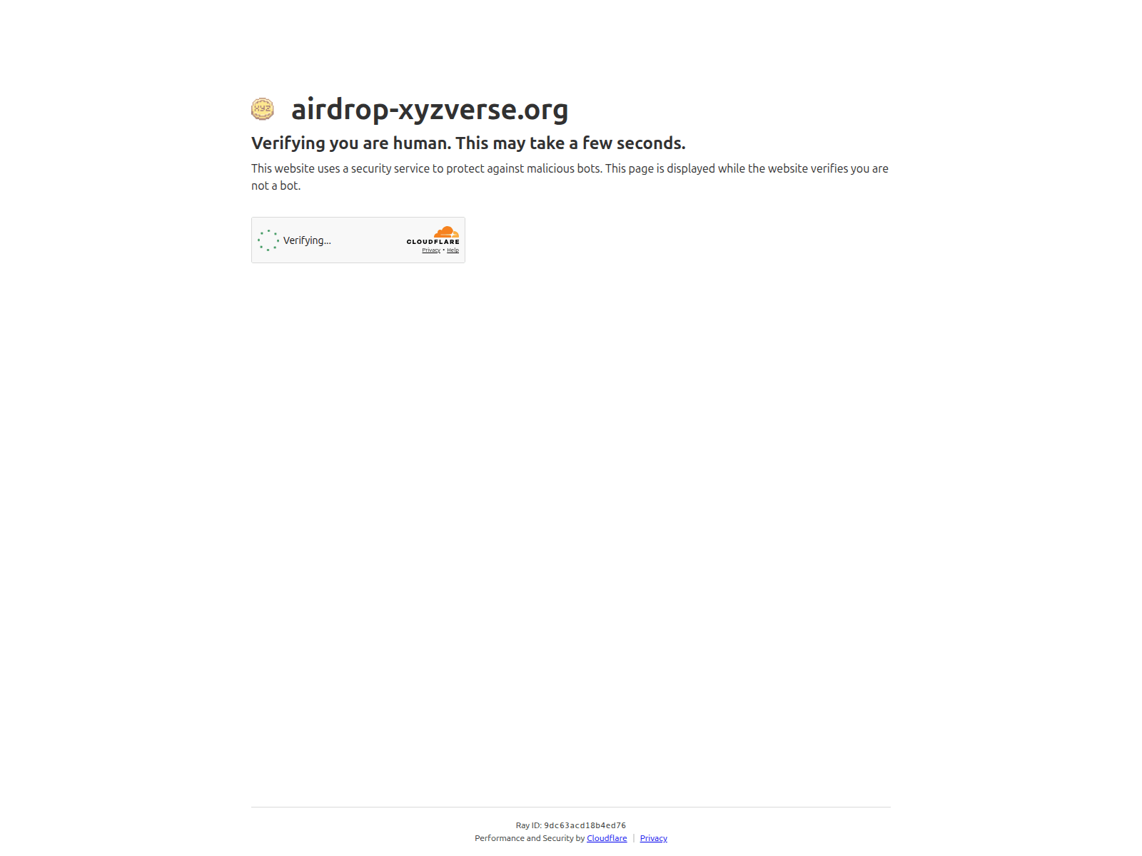 Screenshot of airdrop-xyzverse.org