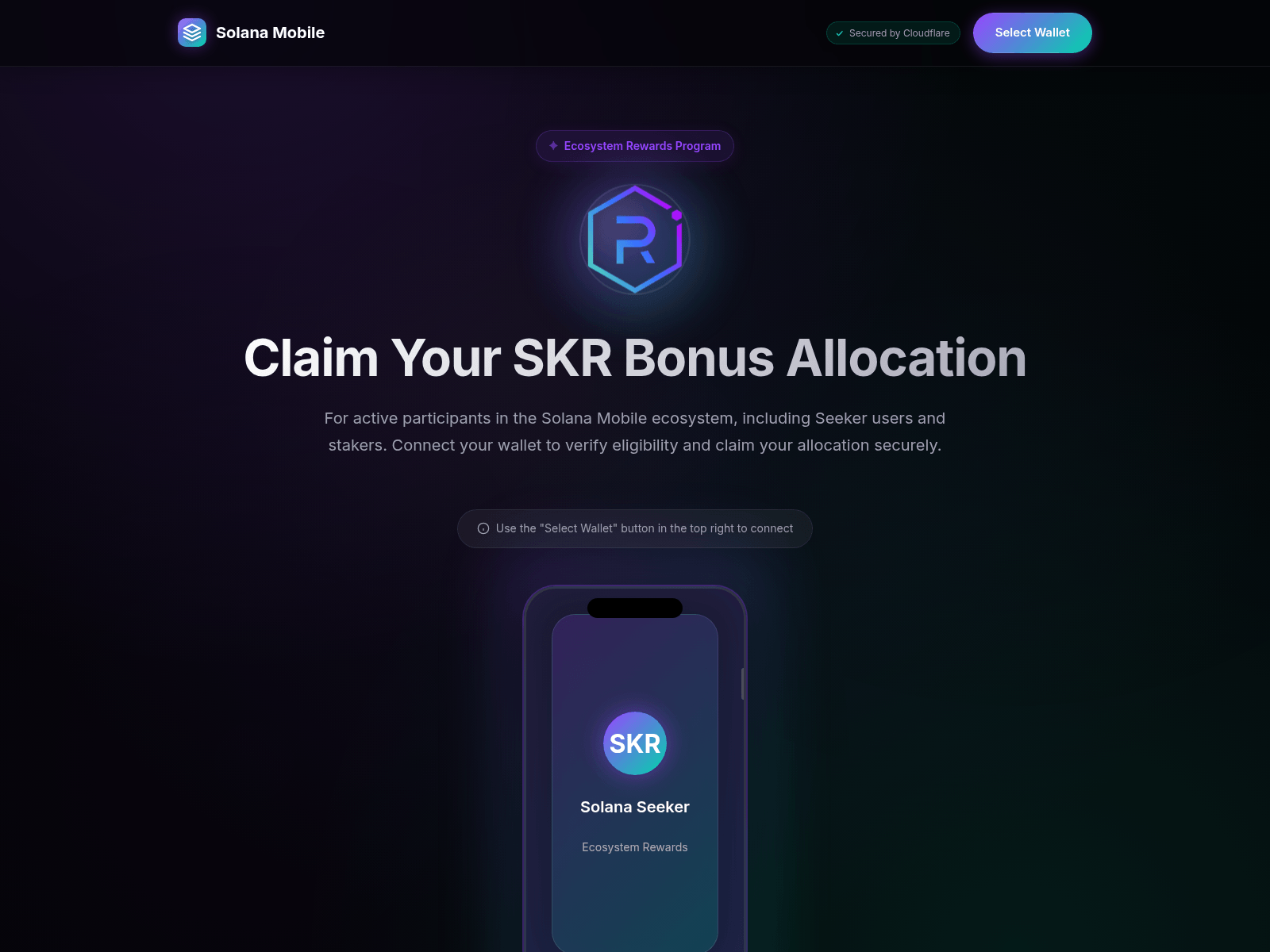 Screenshot of skr-claim-dapp.pages.dev
