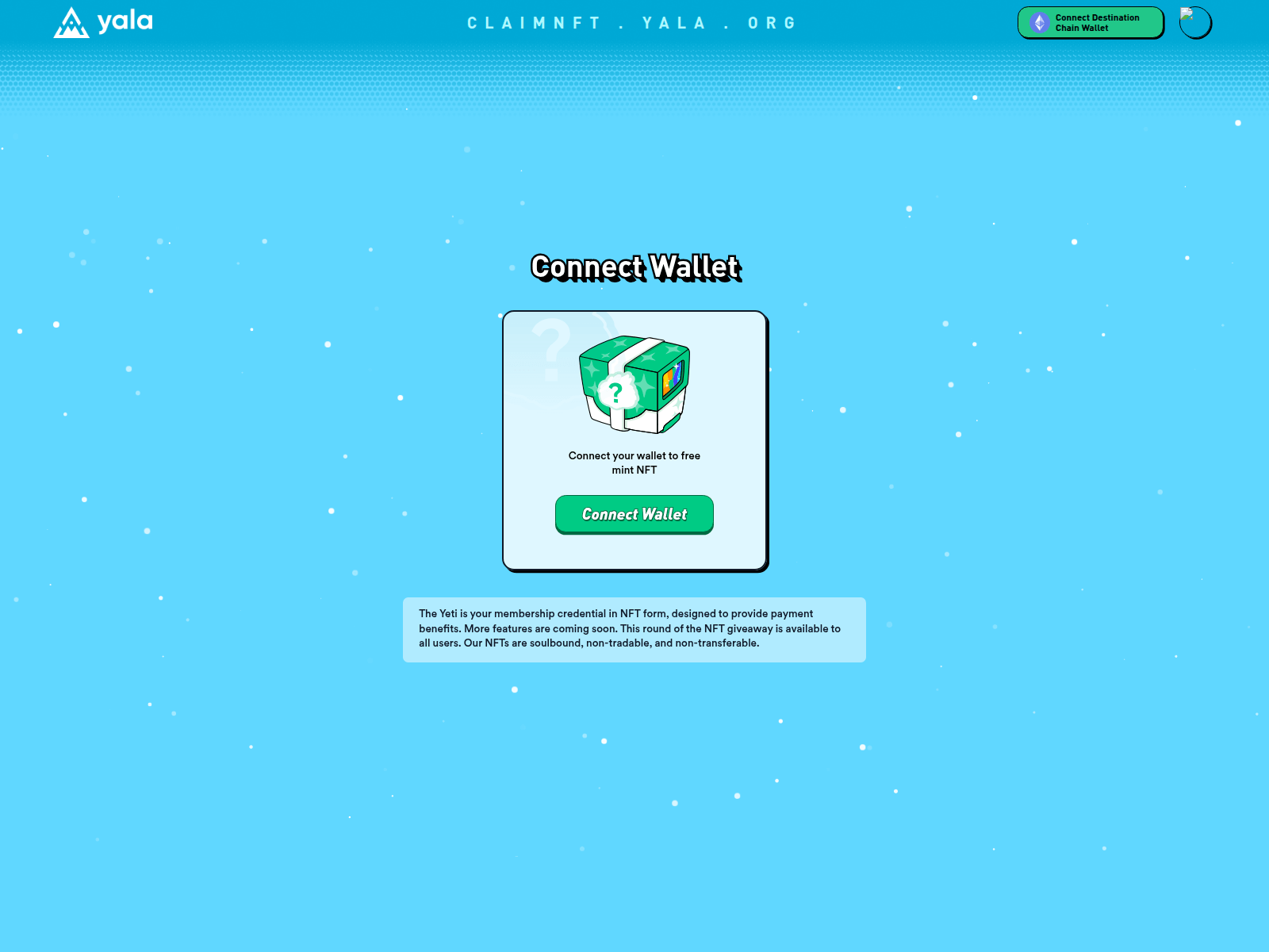 Screenshot of yala-nft-dapp-test.pages.dev
