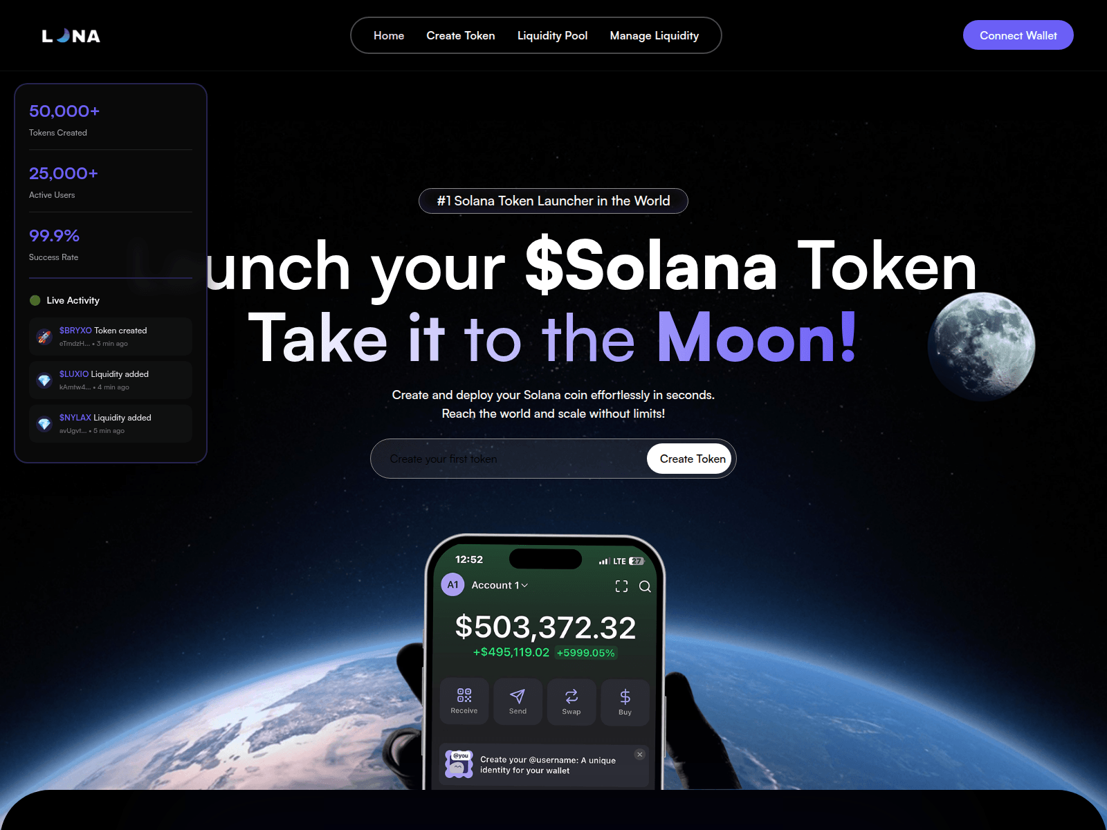 Screenshot of loona-launchpad.com