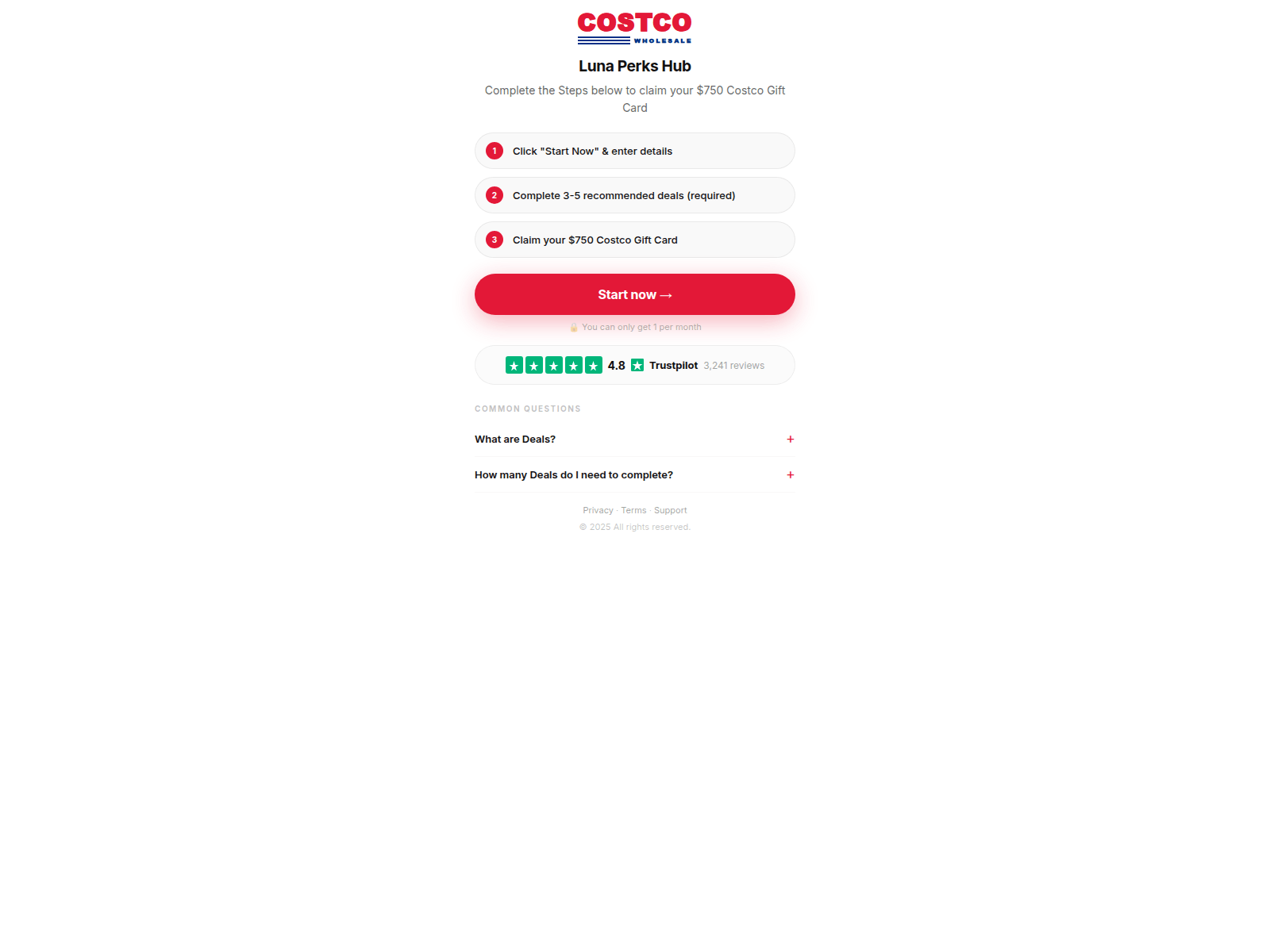Screenshot of lunaperk.com