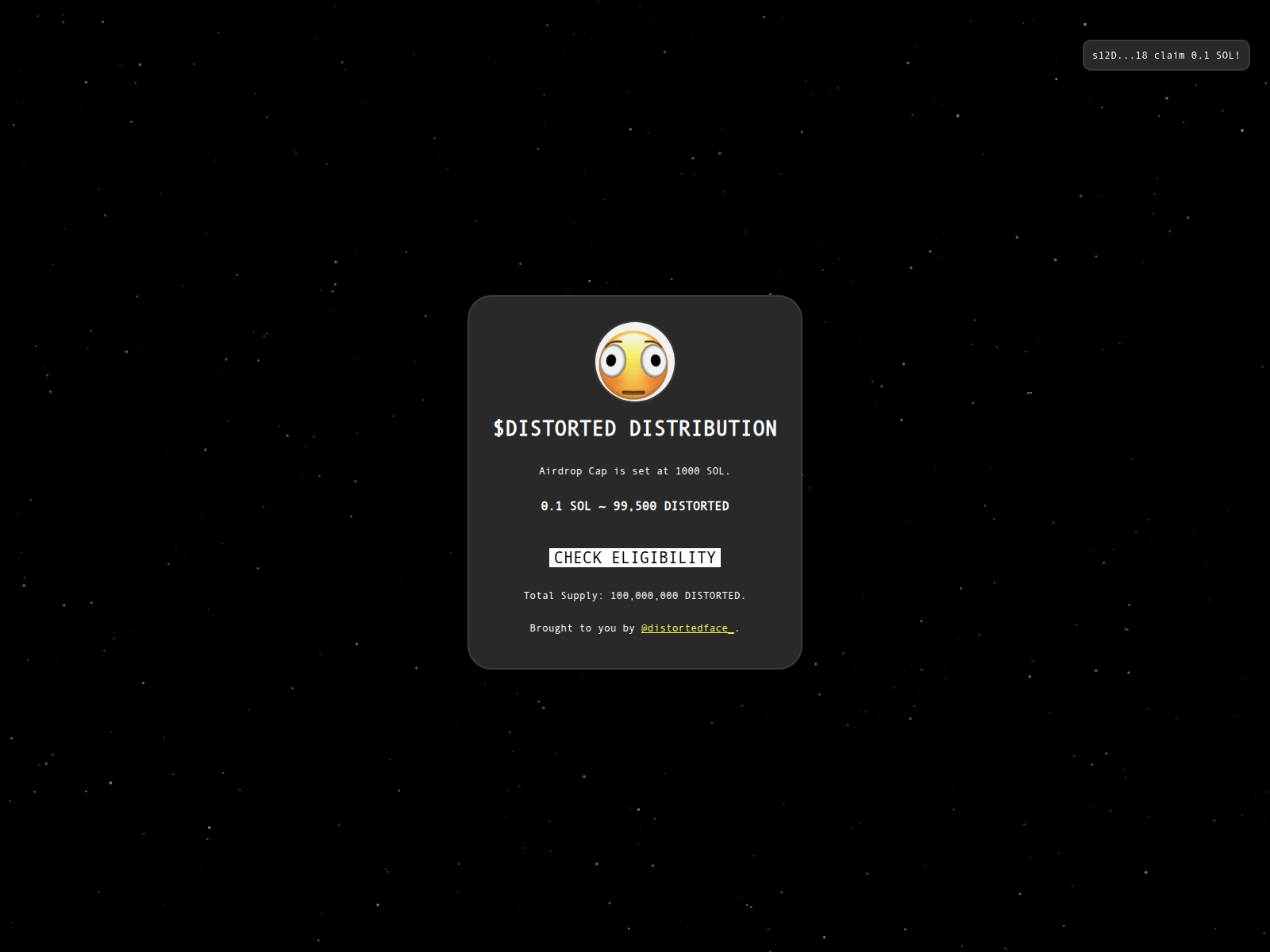 Screenshot of distorted-allocations.xyz