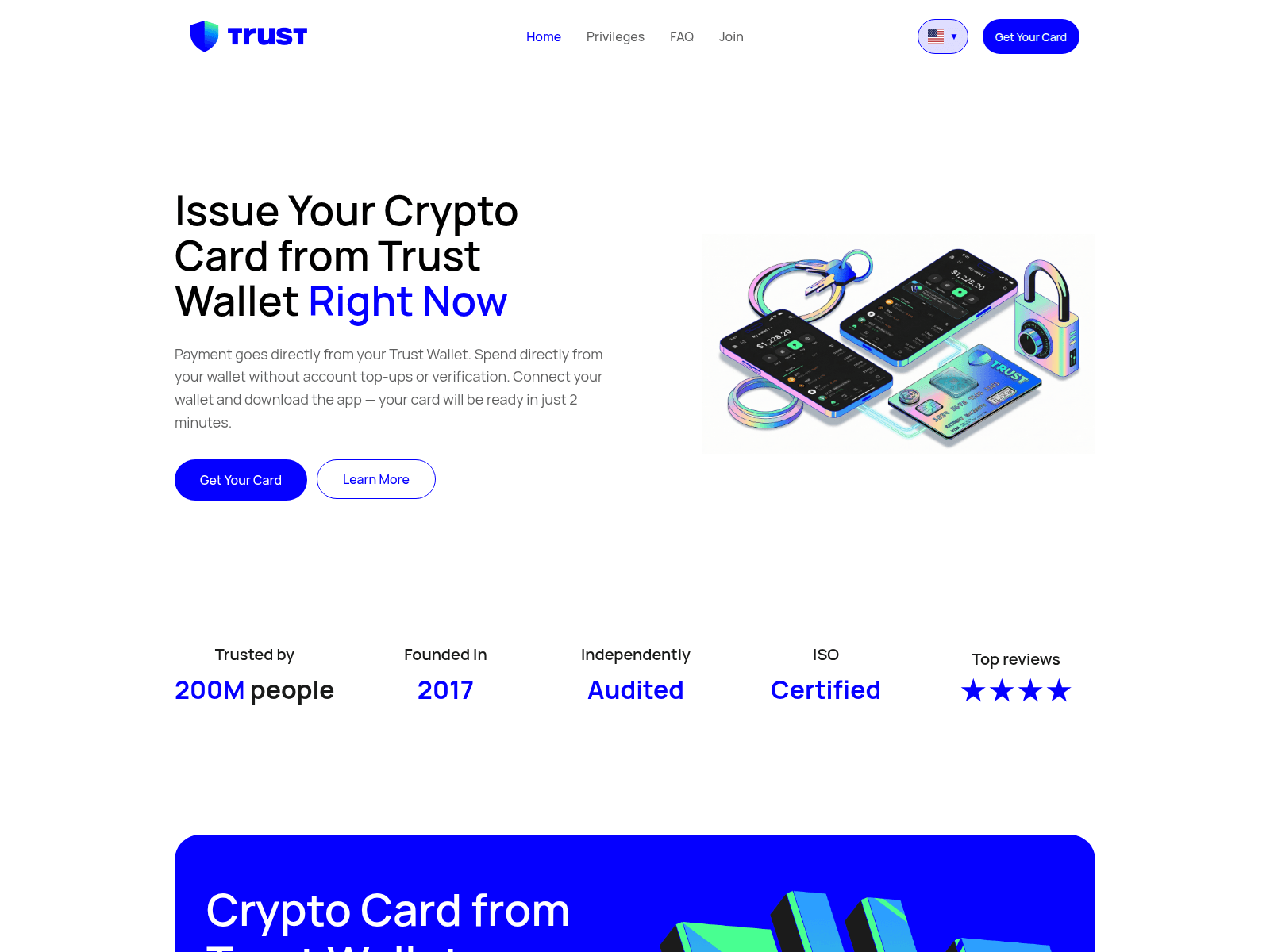 Screenshot of www.trustwallcard.com