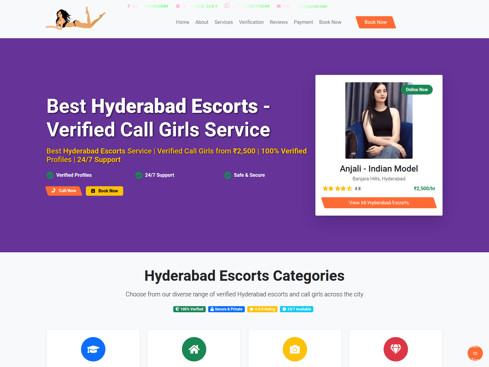 Forensic screenshot of escortsunitha.com