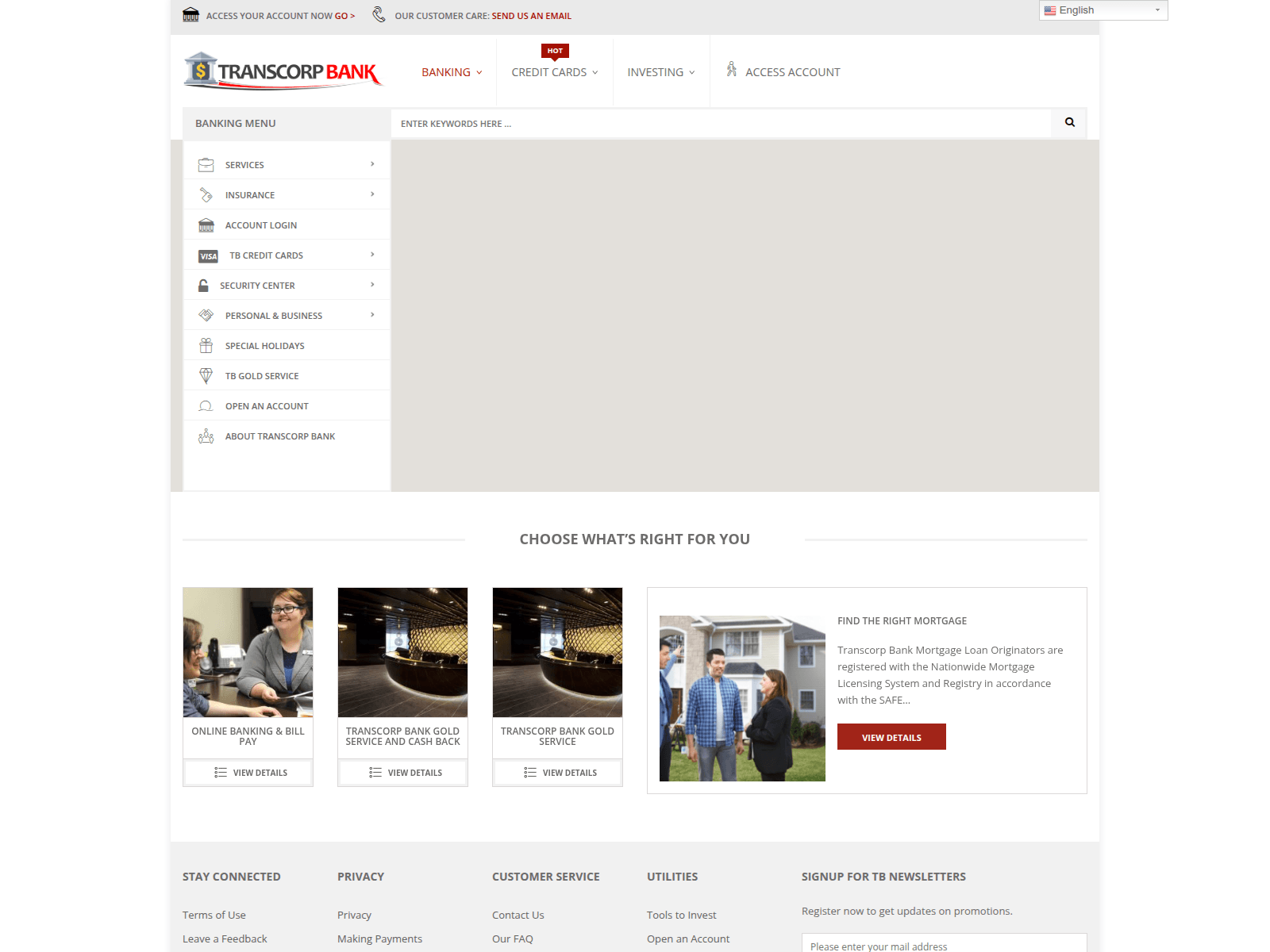 Screenshot of transcorpbank.com