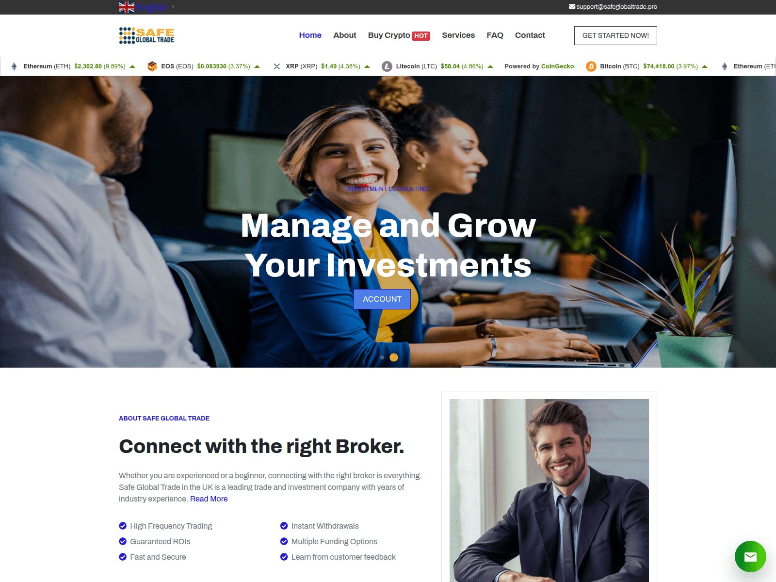 Screenshot of safeglobaltrade.pro